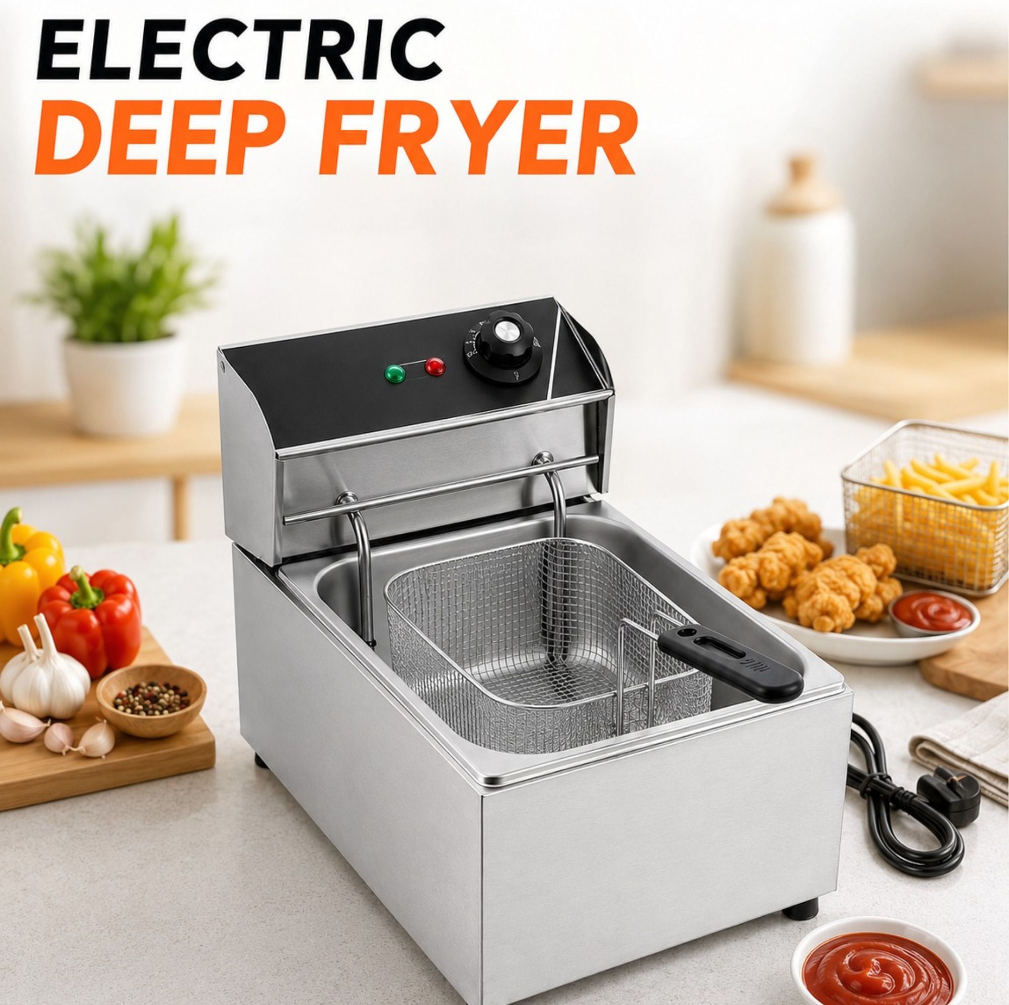 ssi Electric Deep Fryer is made from premium stainless steel 6 L Electric Deep Fryer-picture-13