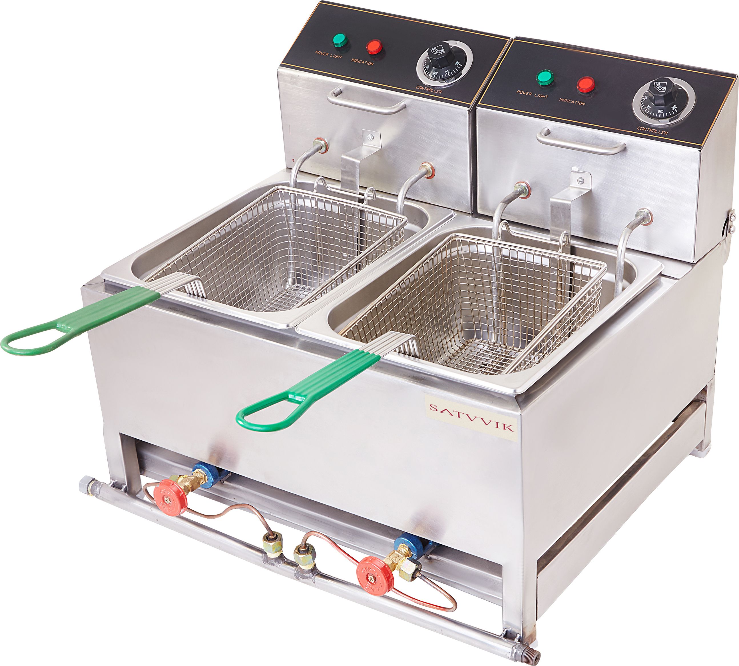 8.1 Liter Double PAN Deep Fryer- Electric & Gas - 16.3 L Electric Deep Fryer-image-34