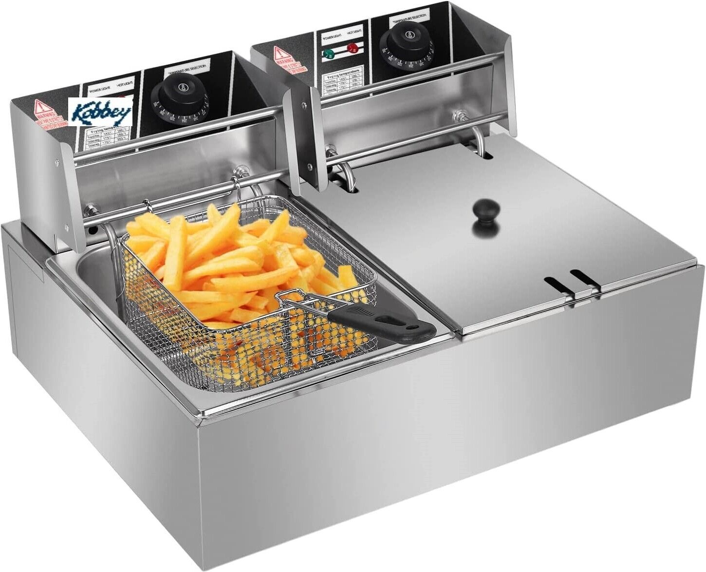 Electric Deep Fryer, Double Tank/Basket Copper Heater 5 Year Warranty 12 L Electric Deep Fryer