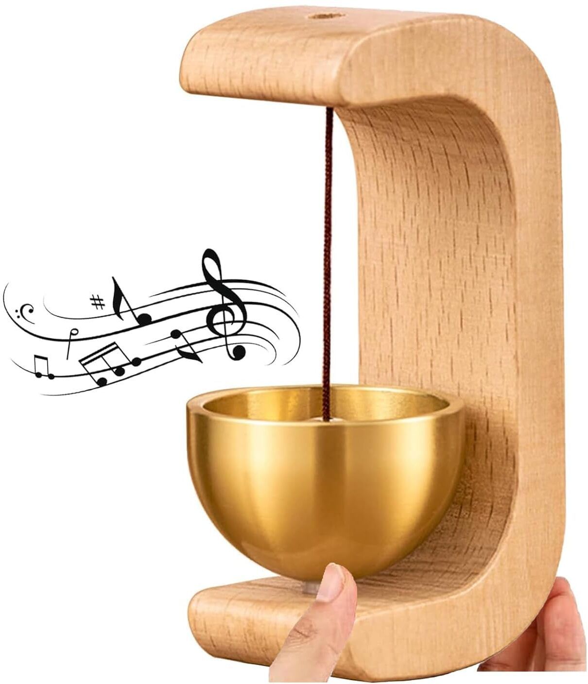 yogisevastore Premium Singing Bowl Decor for Meditation, Relaxation & Positive Energy Wood Windchime-picture-34
