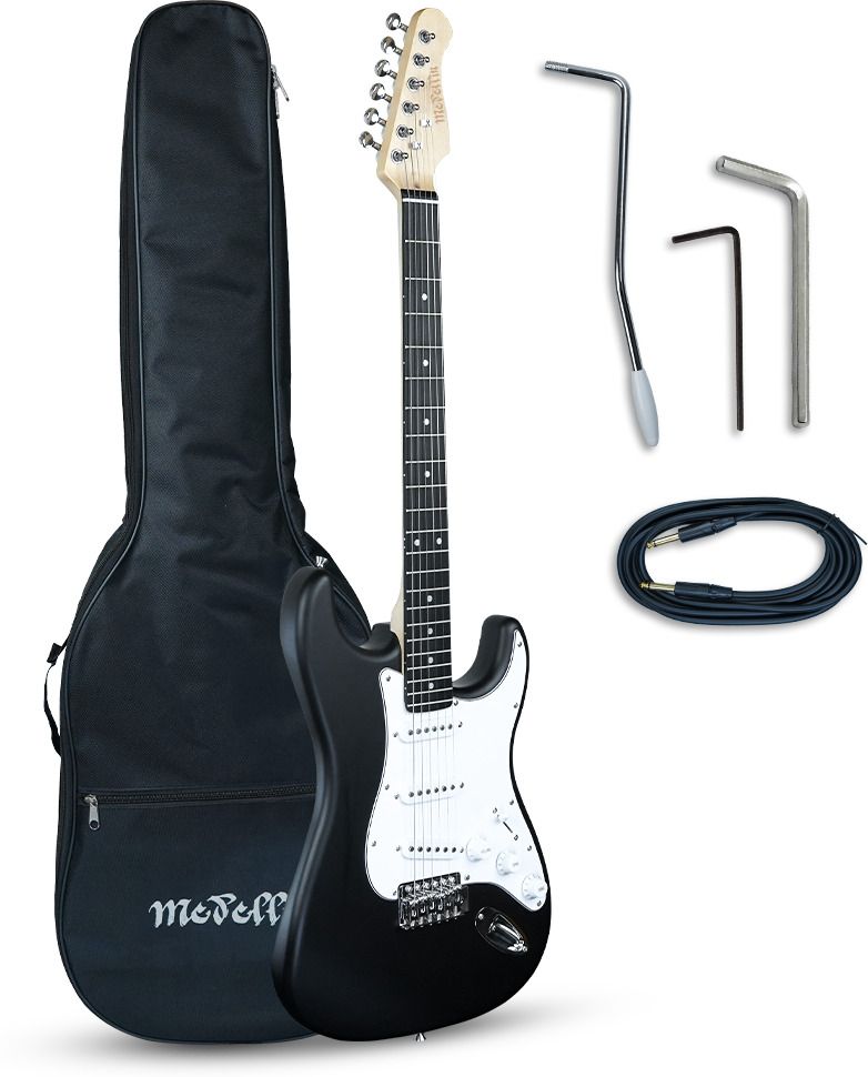 Electric Guitar 38” Complete Starter Kit - black matt finish Electro-acoustic Guitar-image-29