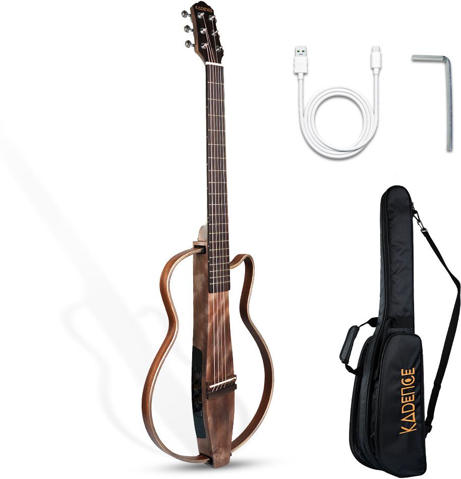 kadence SLAG10-GRY Touring Series | 3-band EQ, BT, 6.35mm Out, AUX In/Out | 39" Silent Electro-acoustic Guitar-picture-18