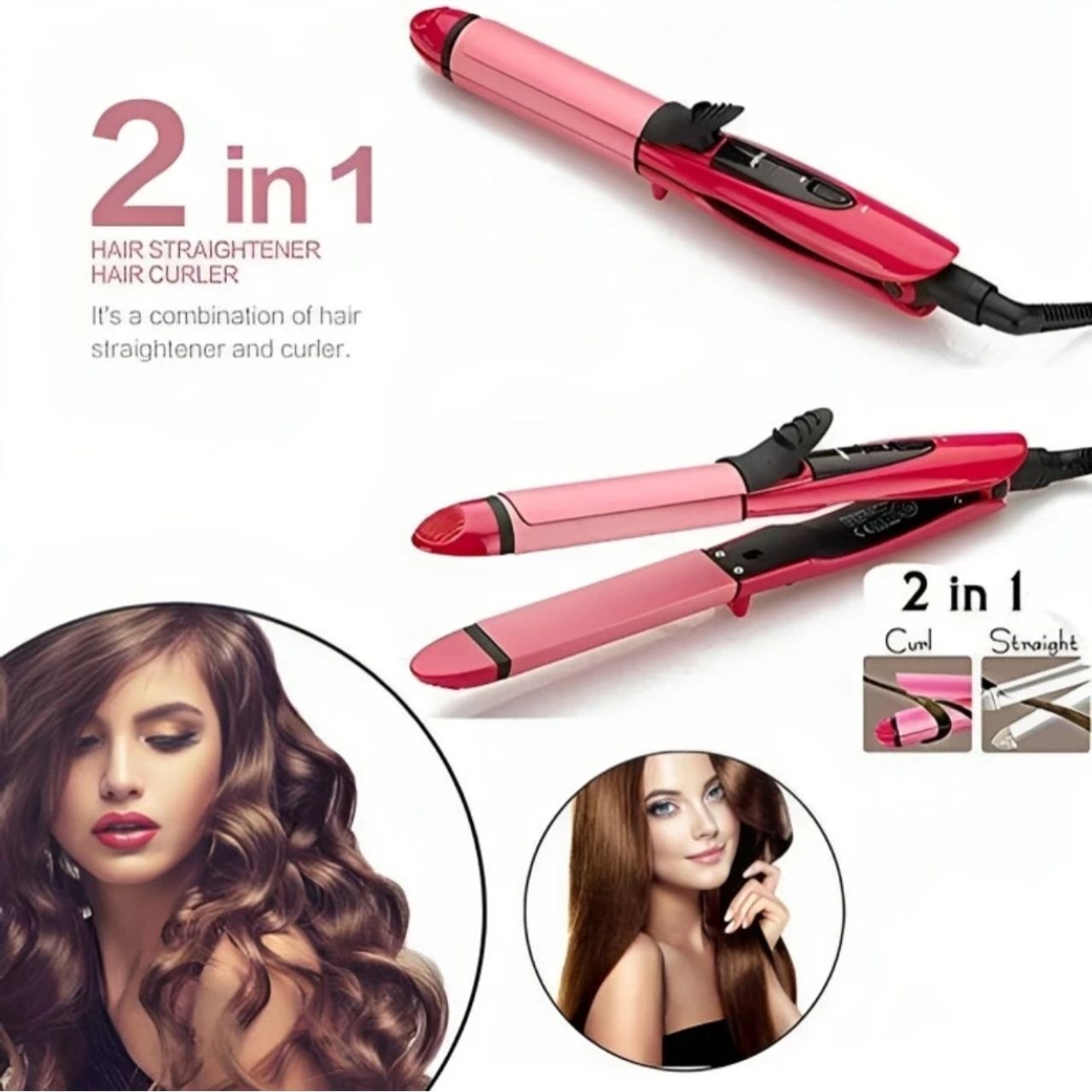 Xavora 2IN1 HAIR BEAUTY SET|WOMEN HAIR ROLL MACHINE| HAIR STREIGHTENER (Curler) C71 Electric Hair Curler-image-47