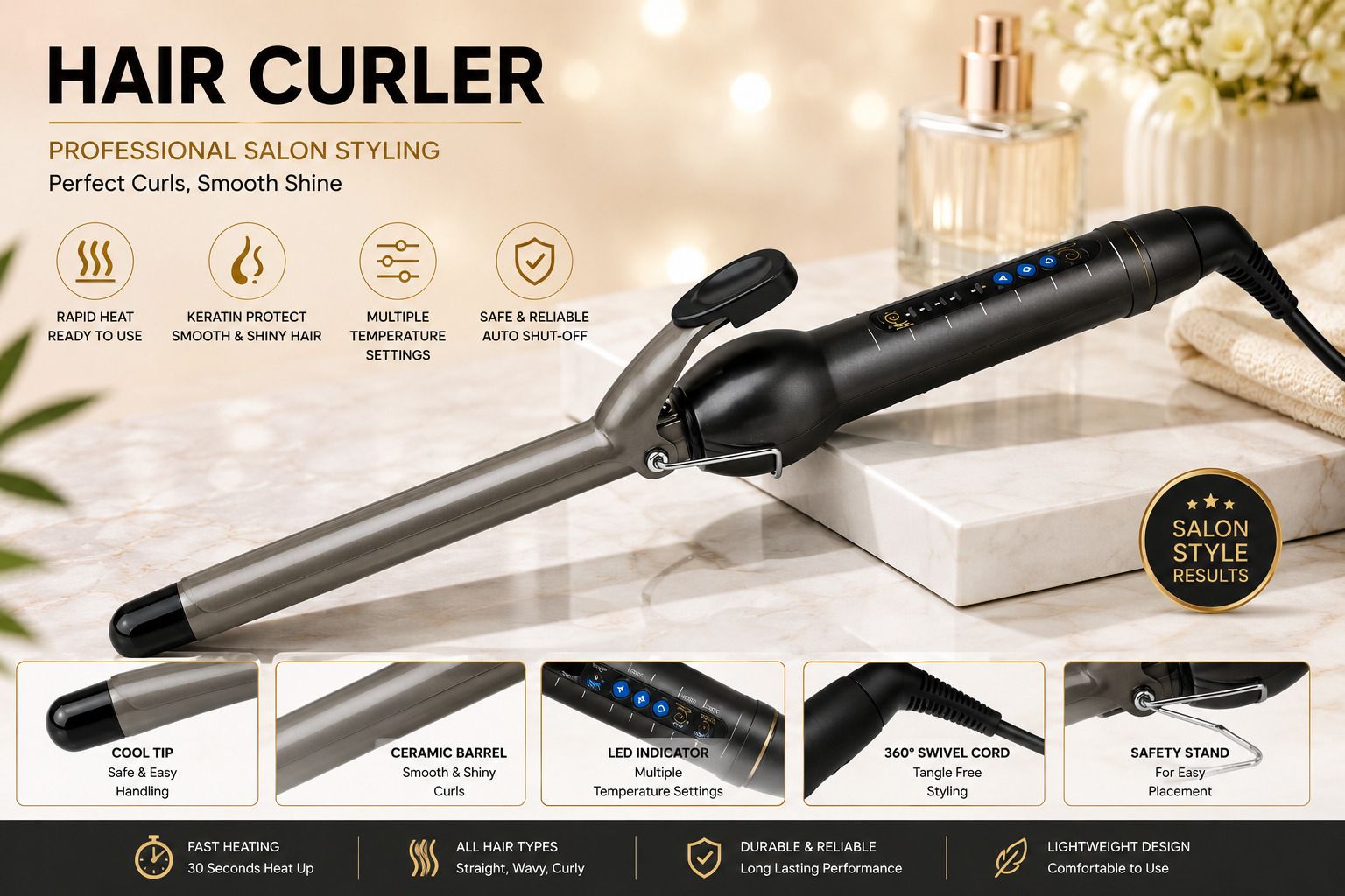 SDMS V&G 060 /073 Professional Hair Curler Electric Hair Curler-image-10