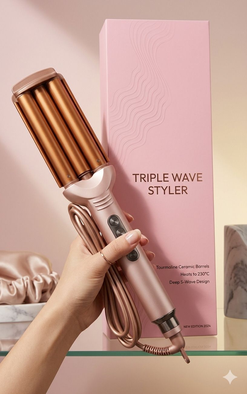 SDMS Professional Triple Barrel Hair Curler Electric Hair Curler-image-37