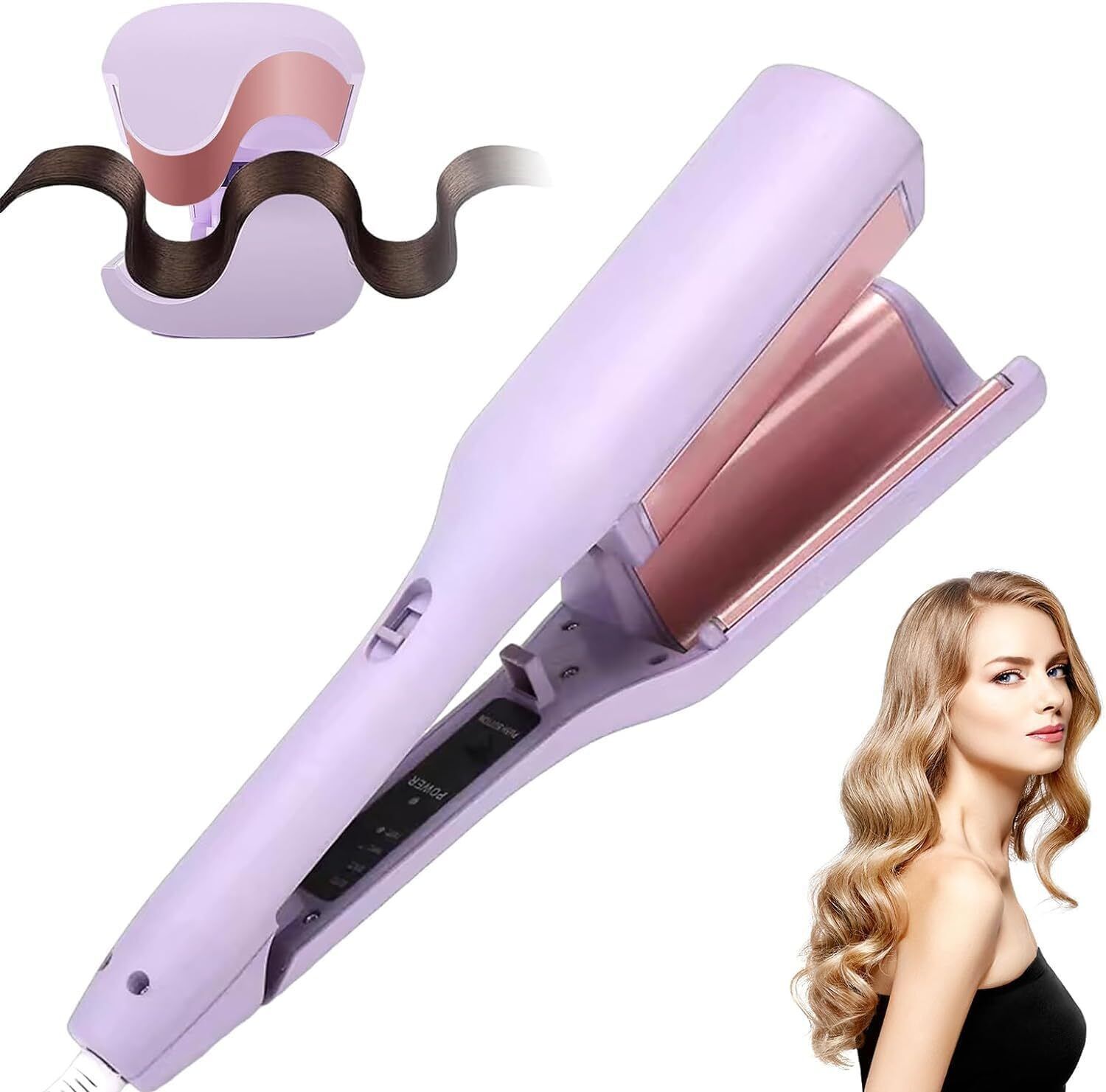 Zubat French Wave Curling Iron, Romantic French Egg Roll Curling Iron, Romantic Electric Hair Curler-image-42