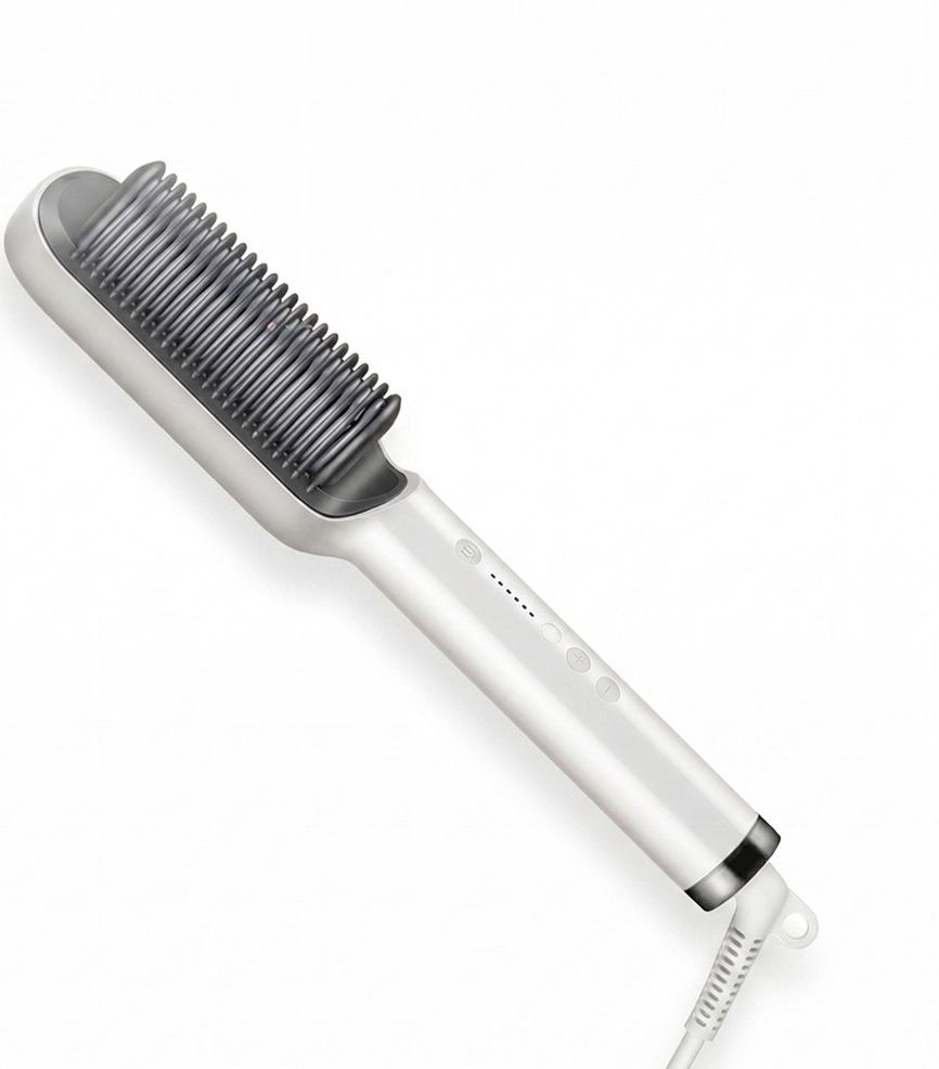 Vibrona Portable Hot Comb Hair Straightening Brush for Frizz Free Smooth Hair Styling Electric Hair Styler-image-17