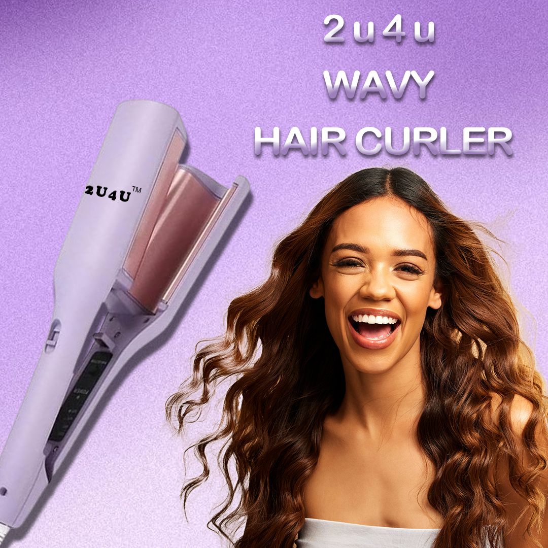 Two U Four U Wave Hair Curling Iron | 2-Barrel Ionic Wavy Hair Curler Electric Hair Styler-image-21