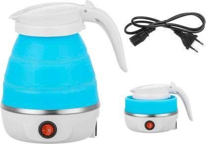 Camping Boil Dry Protection Travel Electric Portable silicon Kettel 600ML Foldable Collapsible Silicon Foldable Tea Coffee Hot Water WITH Free of charging cable Electric Kettle-image-22