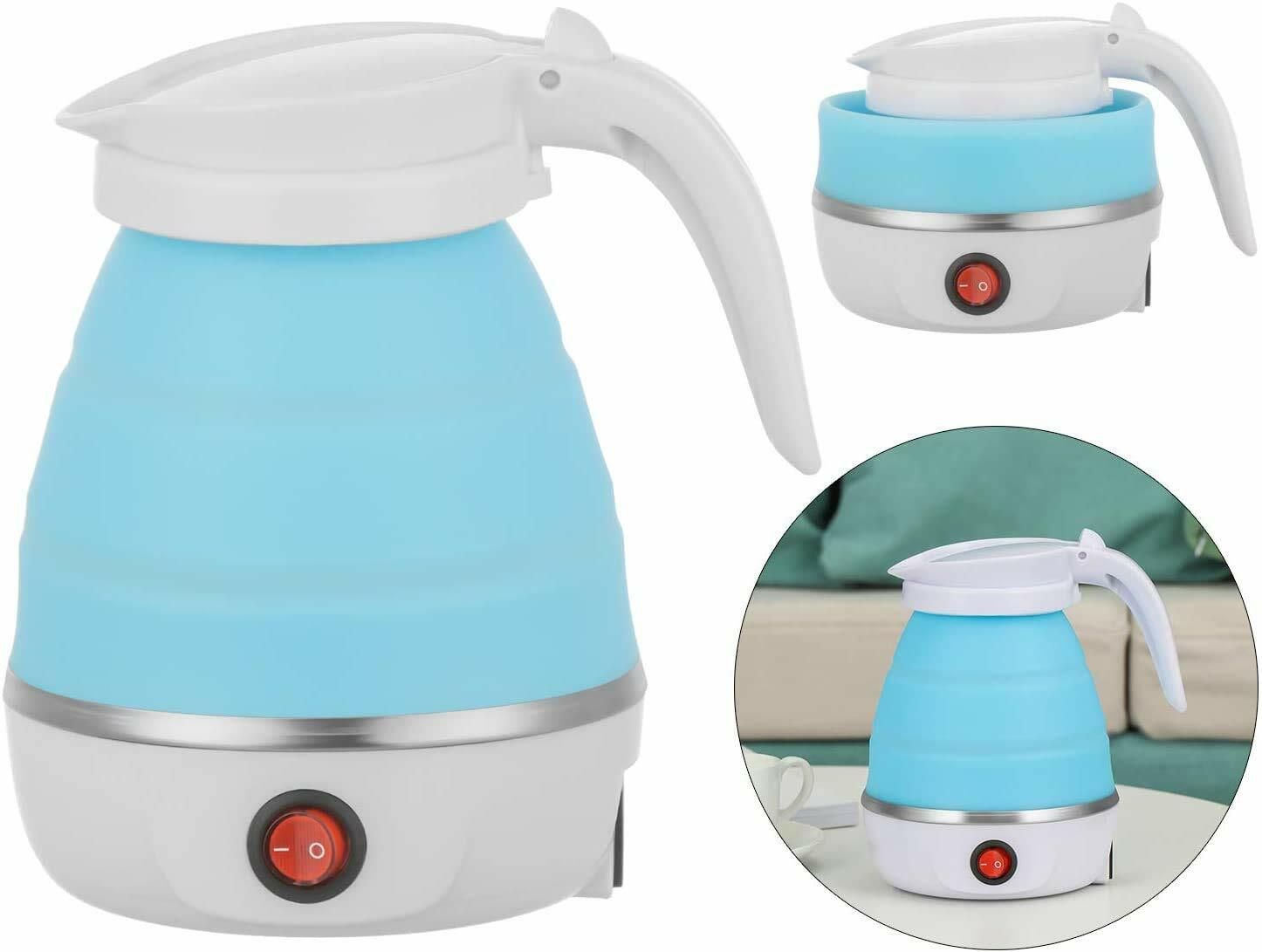 Foldable Hot Water Kettle Electric Fast Boiling Food Grade Silicone Beautiful Design Collapsible, Portable, Foldable Boil Dry Protection 600ML Kettle for Most Travel and Home & Office Beverage Maker-image-38