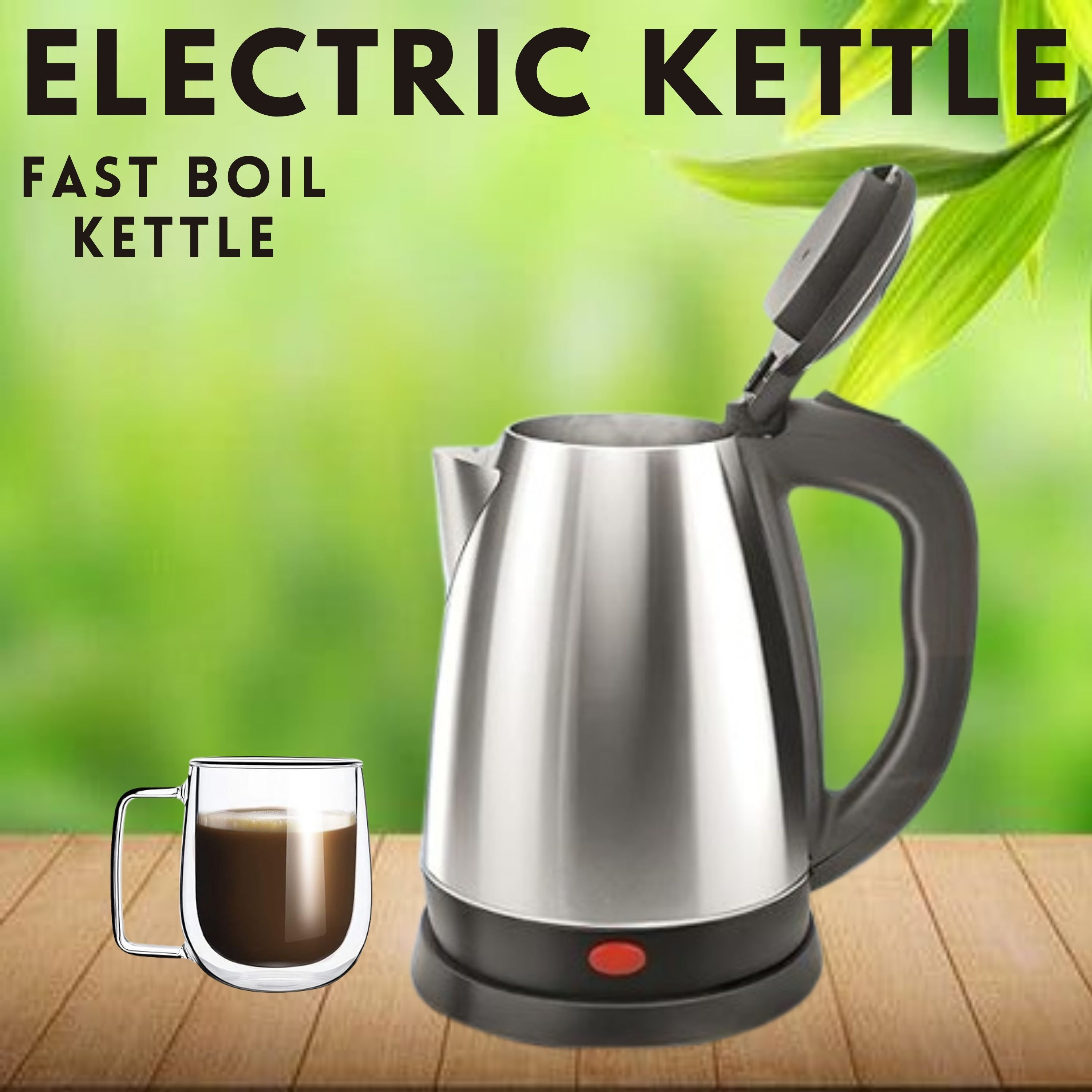 Electric Kettle with Stainless Steel Body, 2 Litre, for boiling Water/CoffeeF237 Beverage Maker-image-21