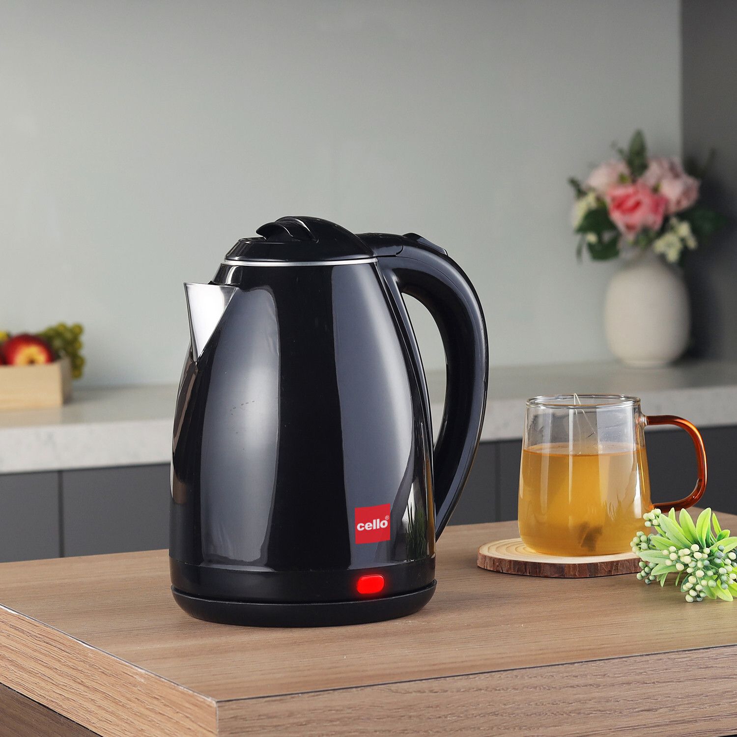 cello Pluto Quick Boil Kettle | Easy Grip Handle |Stainless Steel Body|Light Indicator Electric Kettle-picture-17