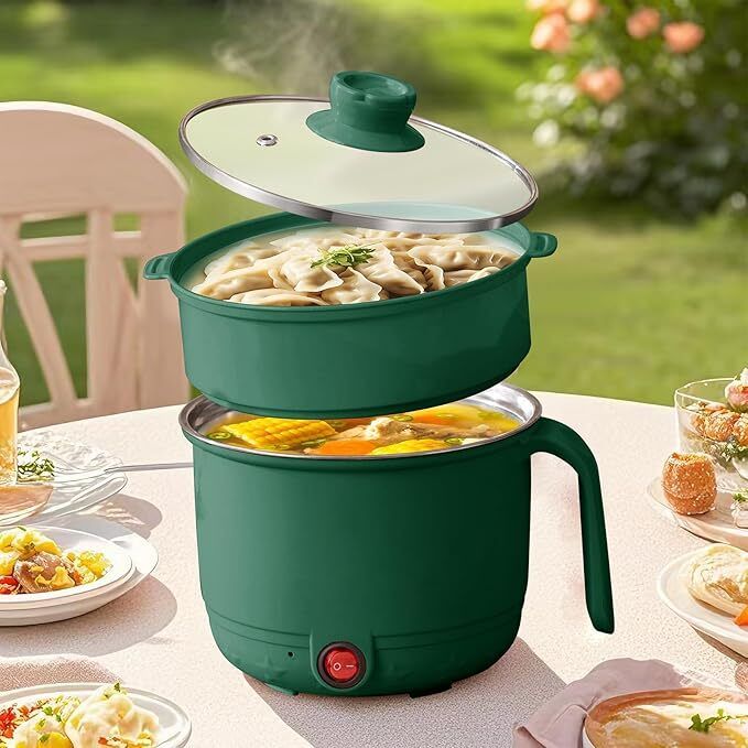 Multi-Functional Electric Cooking Pot with Steamer Rice Cooker, Slow Cooker, Travel Cooker, Egg Cooker-image-22