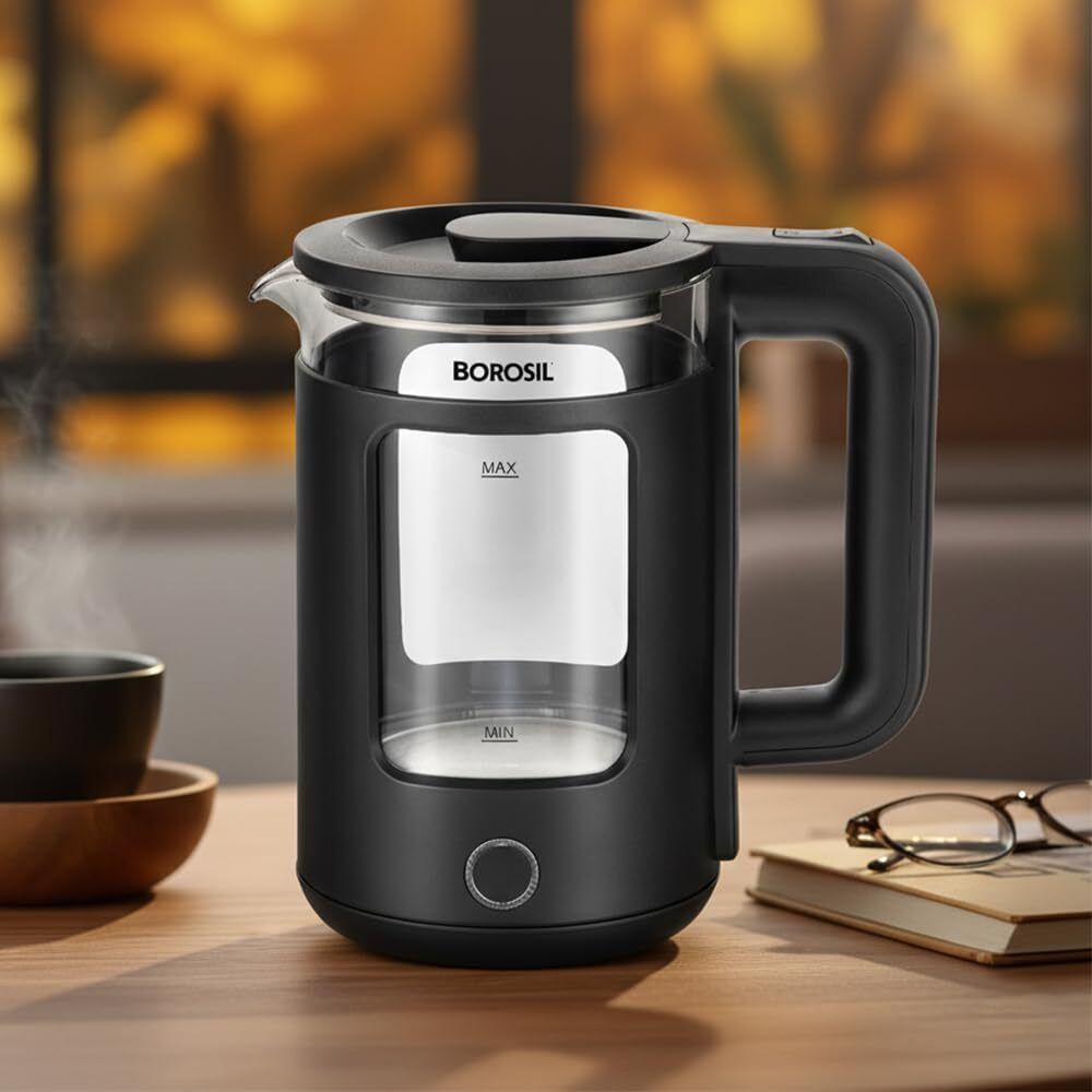 1380W Cooltouch 1.5L Electric Kettle, Borosilicate Glass Body with Blue LED Electric Kettle-image-47
