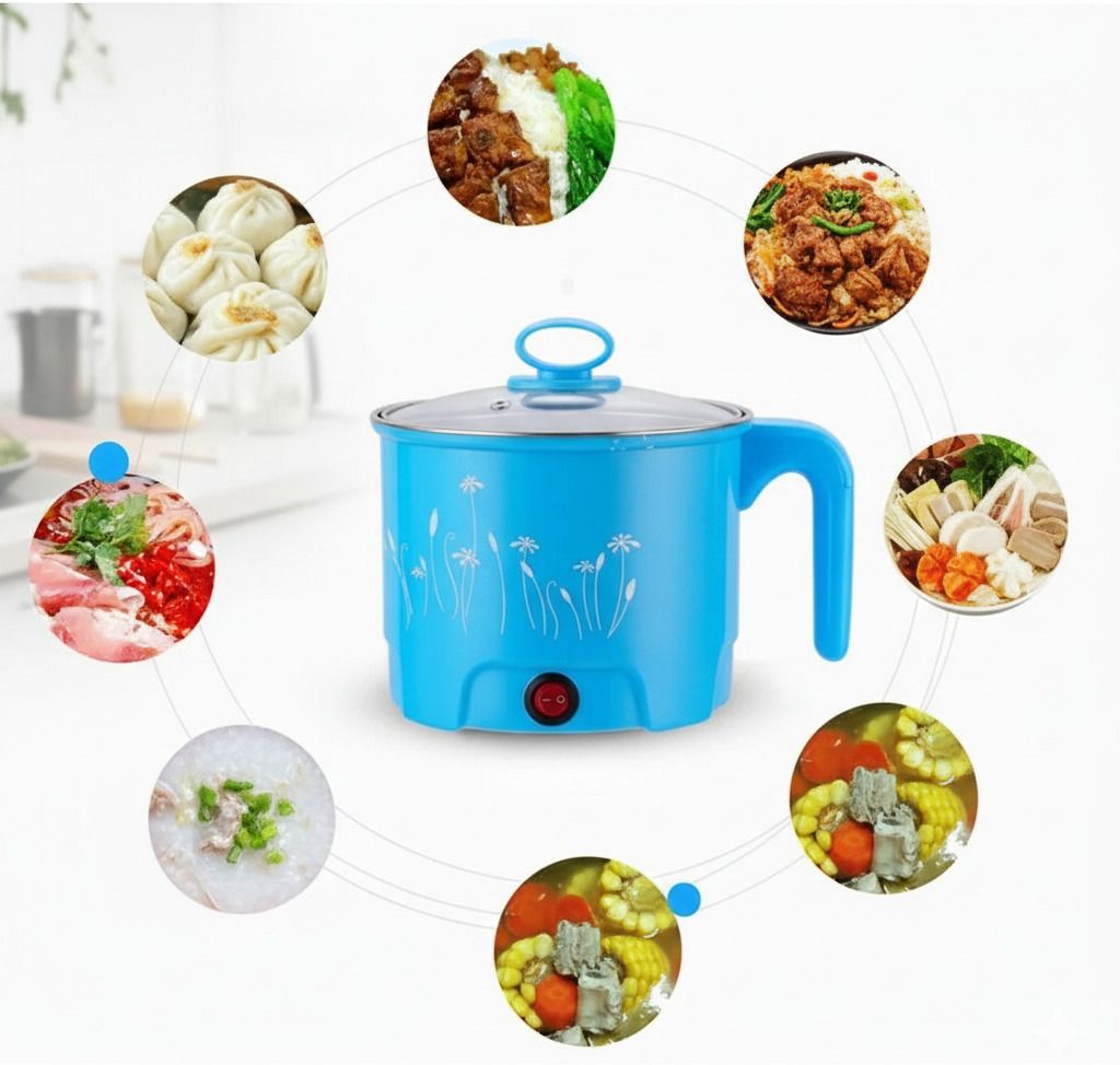 Electric Multifunction Cooking Pot 1.5 Litre Multi-Purpose Cooker Egg Cooker, Food Steamer, Slow Cooker, Travel Cooker, Rice Cooker, Deep Fryer-image-49