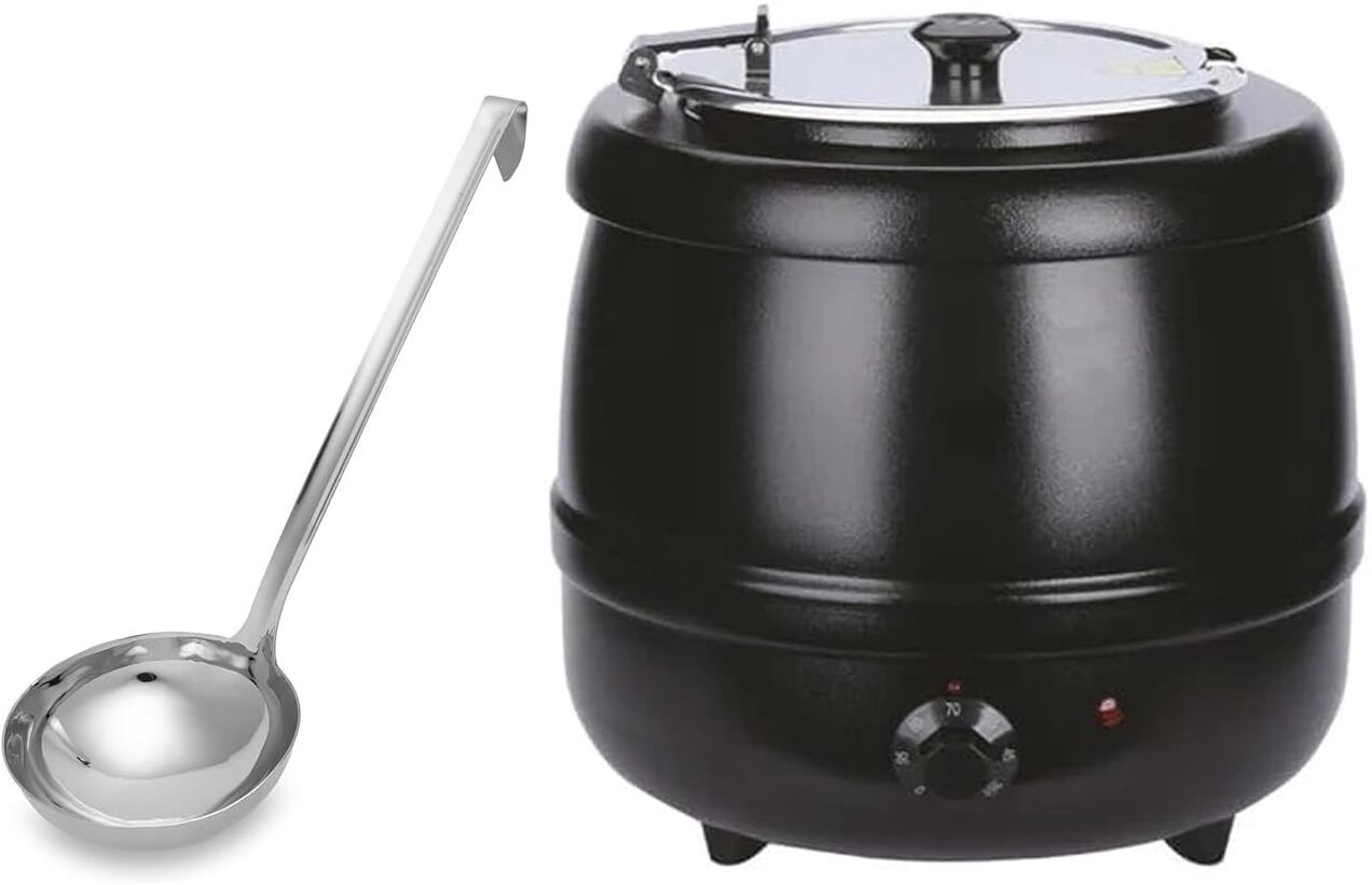 Electric Soup Warmer with Laddle, Inner Pot 10L Capacity, Adjustable Temperature Soup Maker