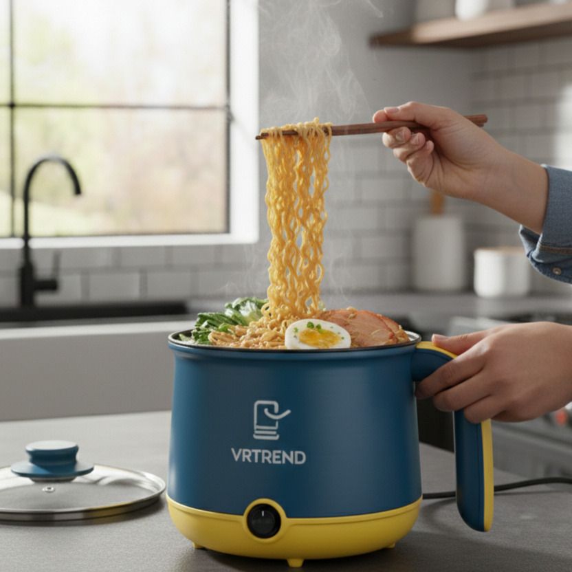 ApplicablRe Cooking Pot Noodle Maker Egg Boiler hot Pot Vegetable(1.8L) Round Electric Pan