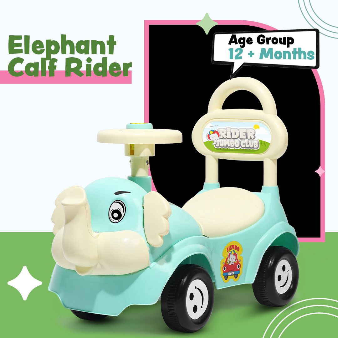 playgro Elephant Calf Rider Toy Car for Kids Car Non Battery Operated Ride On-picture-7