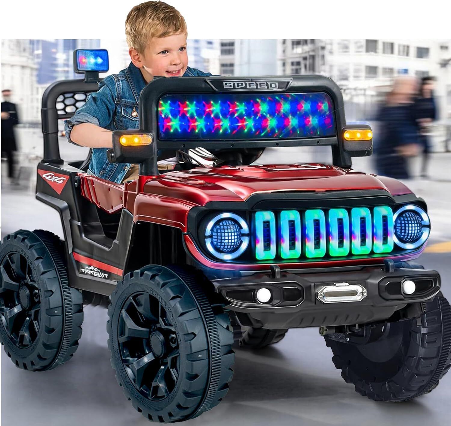900 RED Powerful Motors (1-6Yrs) Battery ride on Jeep Battery Operated Ride On-image-13