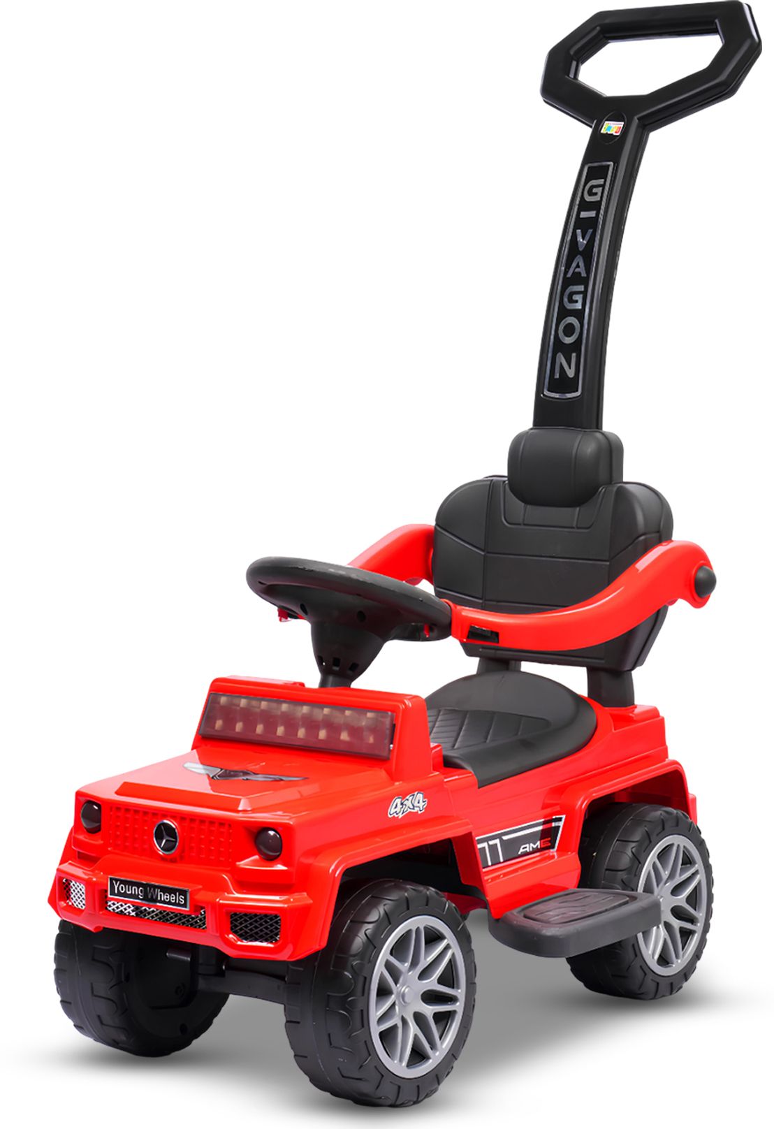 odelee Parental Push handle Kids Ride On Hummer Plus Car With Music & Lights Car Non Battery Operated Ride On-picture-26