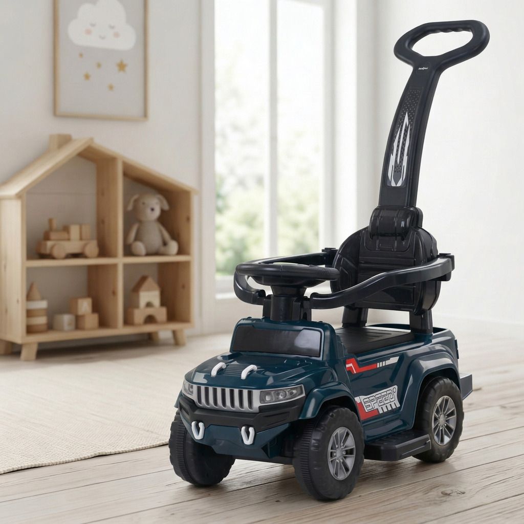 Ride on Cars for Kids | Portable Baby Push Rideons with Parental Handle Rideons & Wagons Non Battery Operated Ride On-image-47