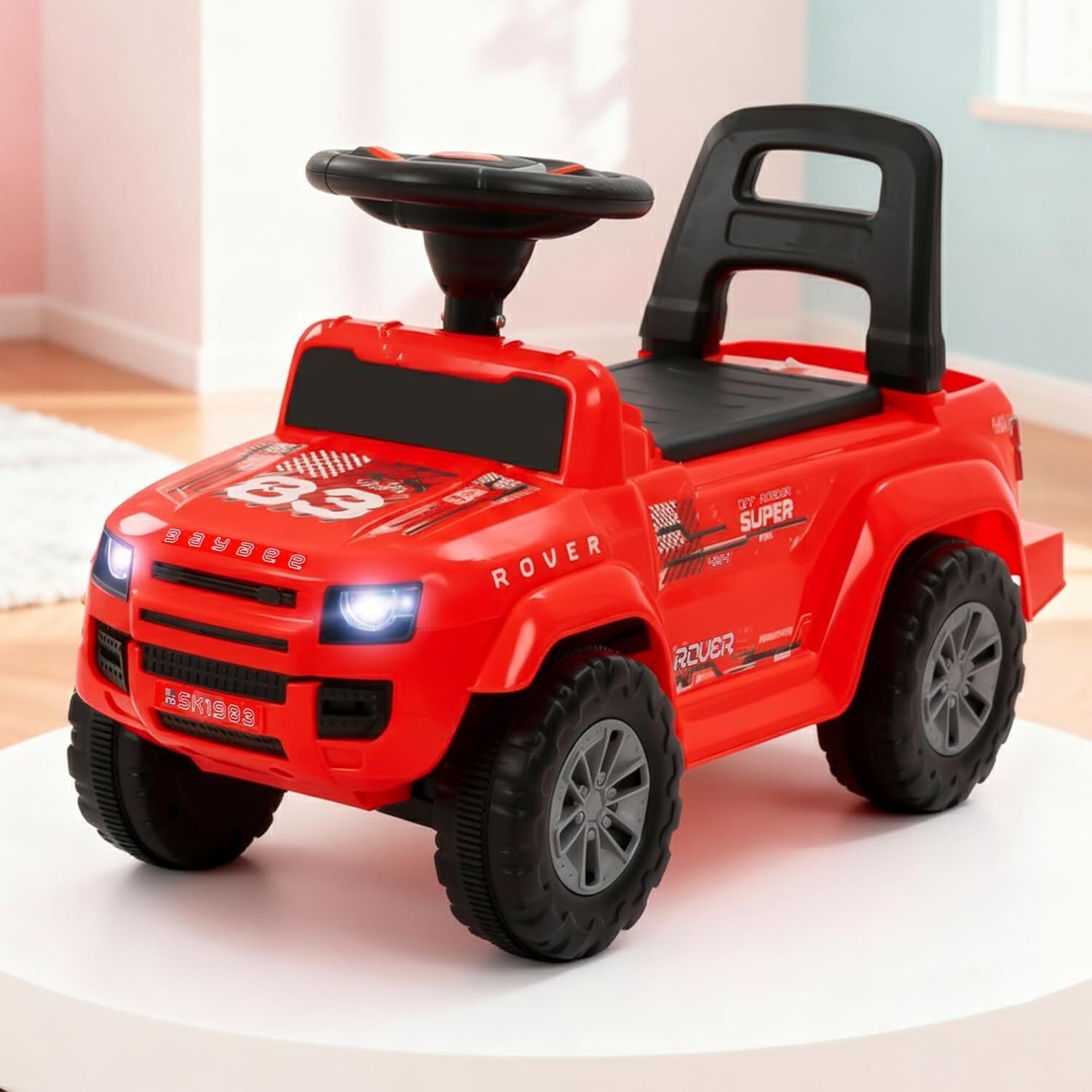 baybee Rover Baby Ride on Car for Kids | Push Rideons Toys Car with LED Lights & Music Rideons & Wagons Non Battery Operated Ride On-picture-45
