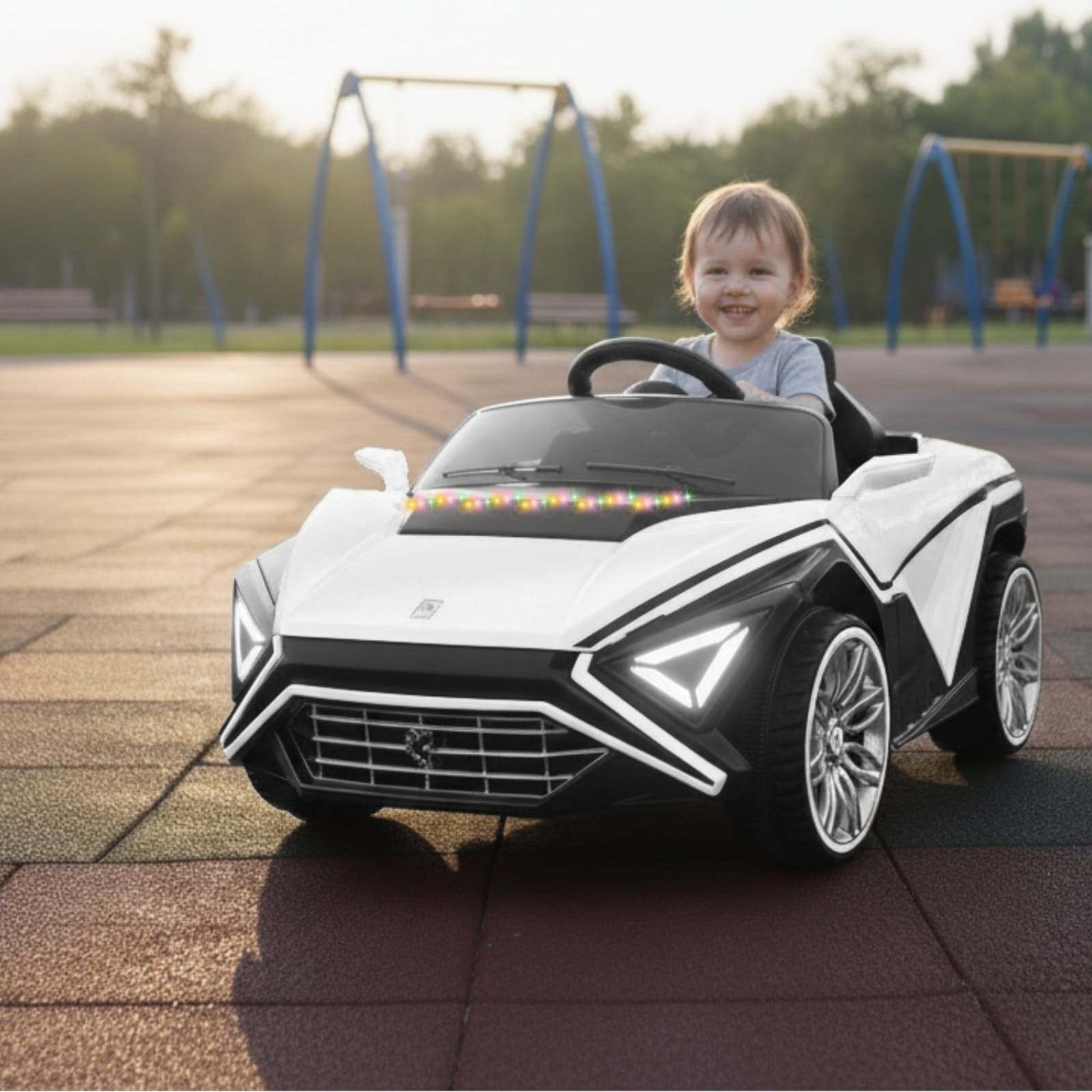 sbt small boy toys FF White Electric Ride On for Kids, 12V Battery Car 1-6 Yrs_RD7 Car Battery Operated Ride On-picture-10