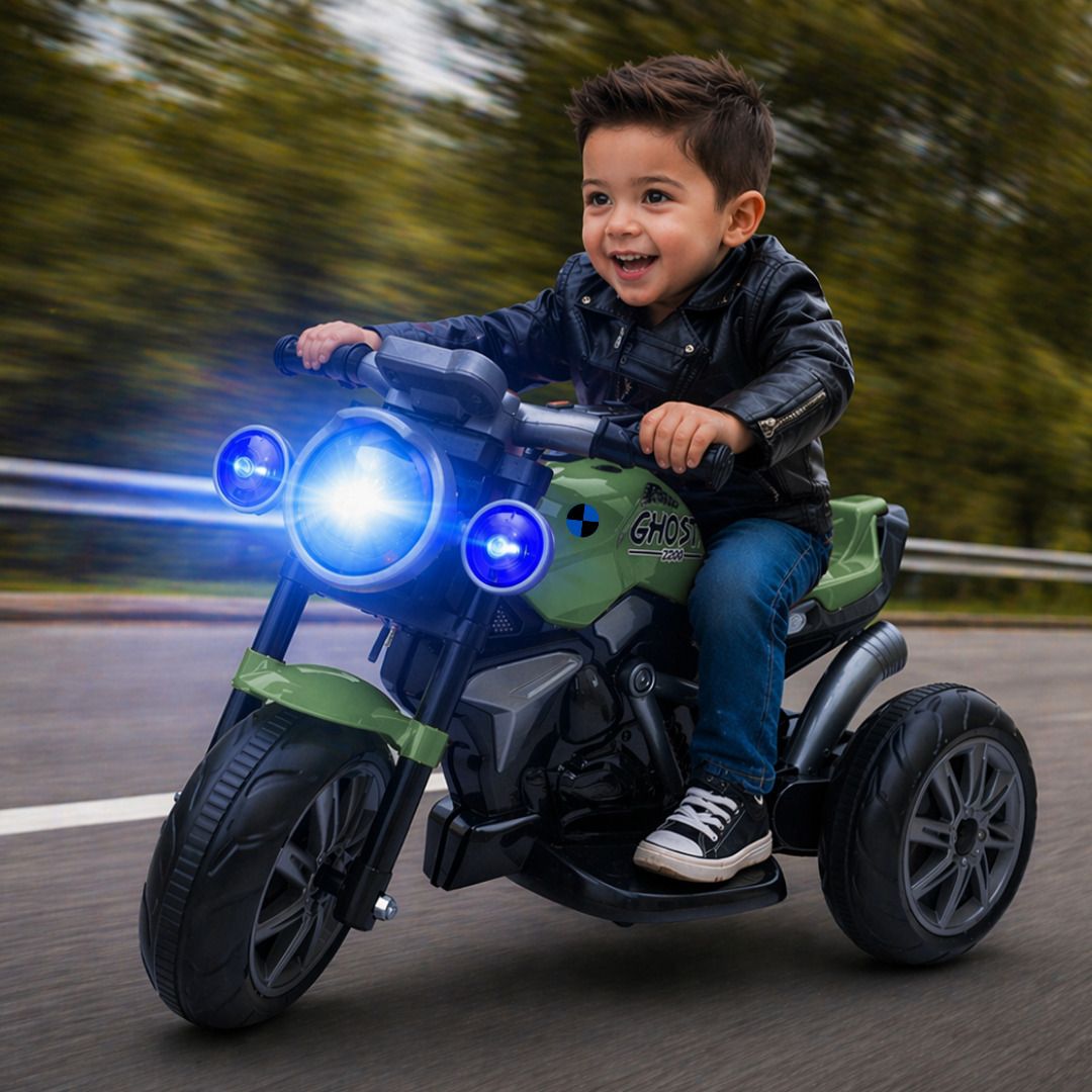 Ghost Rider Kids Battery Bike 6V with Bluetooth, USB & LED Light (2-5Y) Bike Battery Operated Ride On-image-35