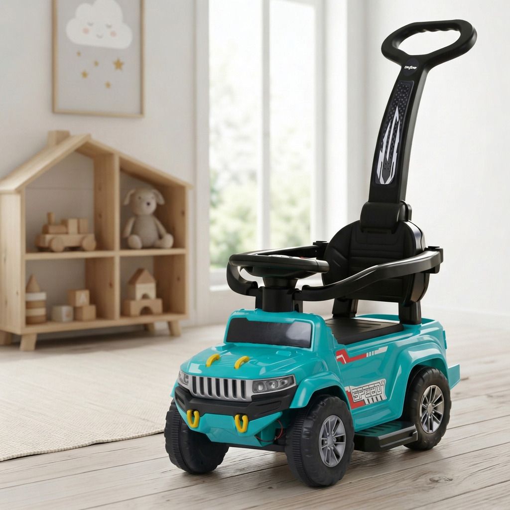 Ride on Cars for Kids | Portable Baby Push Rideons with Parental Handle Rideons & Wagons Non Battery Operated Ride On-image-49