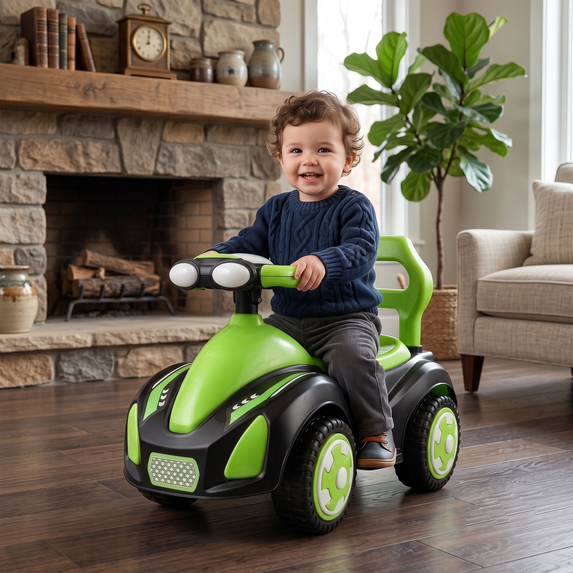 Baby Ride On Car with Steering Wheel | Push Ride On Toy Rideons & Wagons Battery Operated Ride On-image-48