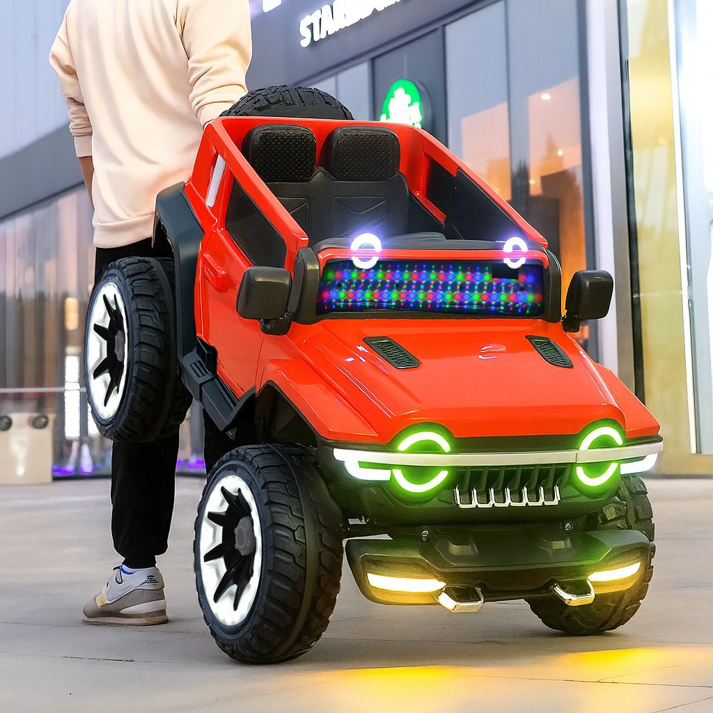 4x4 Electric LED Lights, Music, Dual Seat, Remote – Premium Off-Road Style Car Battery Operated Ride On-image-16