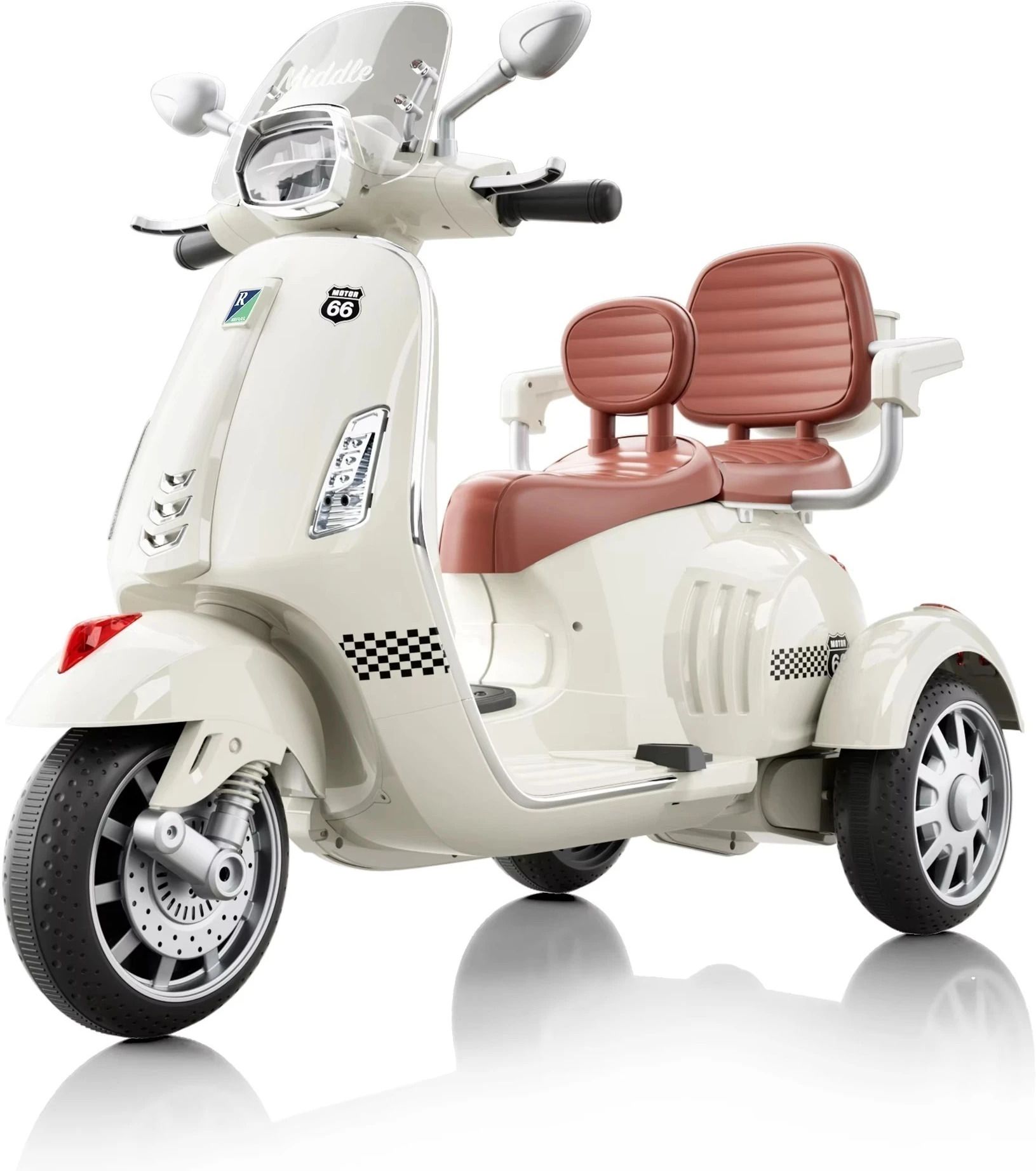 Vespa 12V Electric Ride On Scooter For Kids with Foot Accelerator 2-7Yrs Scooter Battery Operated Ride On-image-32