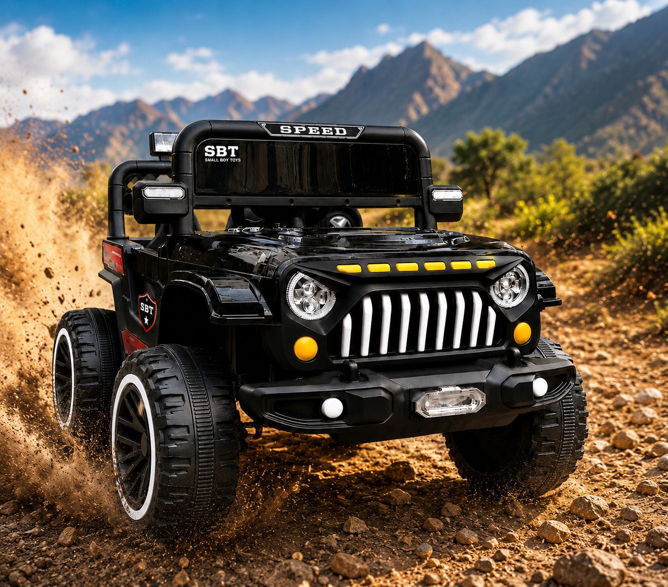 528 (1-6Yrs) 4X4 Black battery car, Car for kids, Car for kids to drive Jeep Battery Operated Ride On-image-41