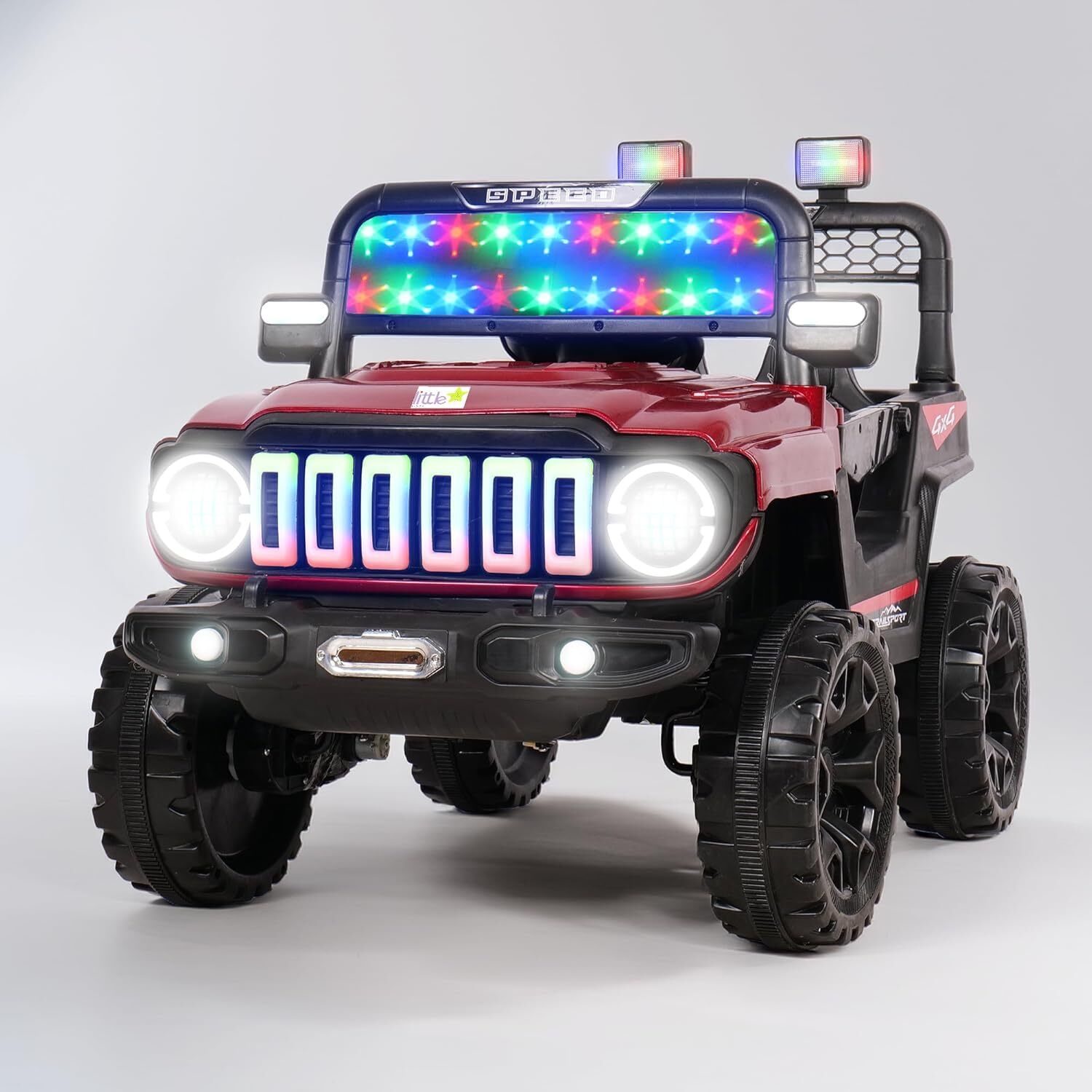 Trio 4x4 Battery Operated Jeep for Kids, Ride on Toy Baby Car with RGB Led Jeep Battery Operated Ride On-image-42
