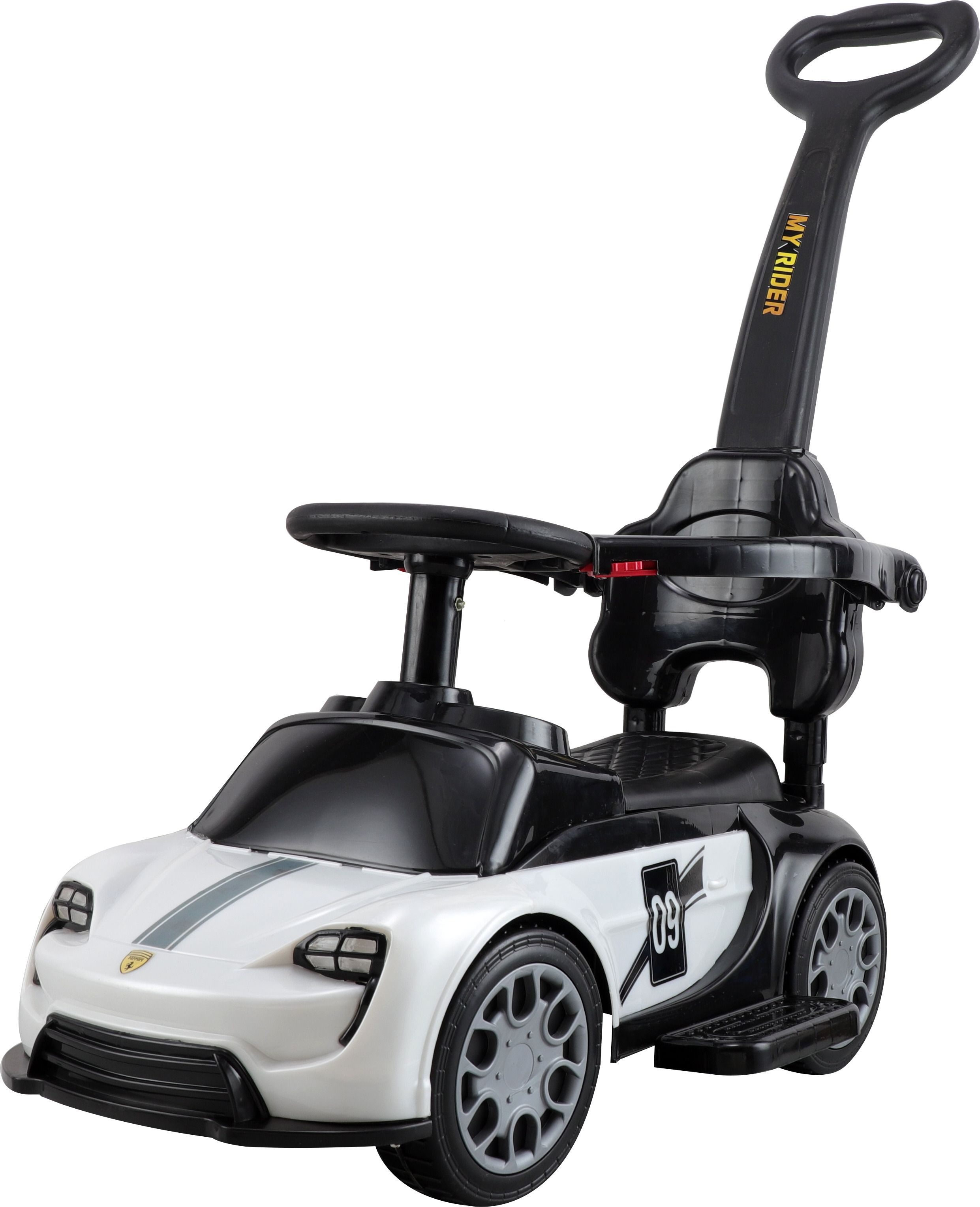Vini Toys White Ferrari-Inspired Ride-On Car for Kids Rideons & Wagons Non Battery Operated Ride On-image-5