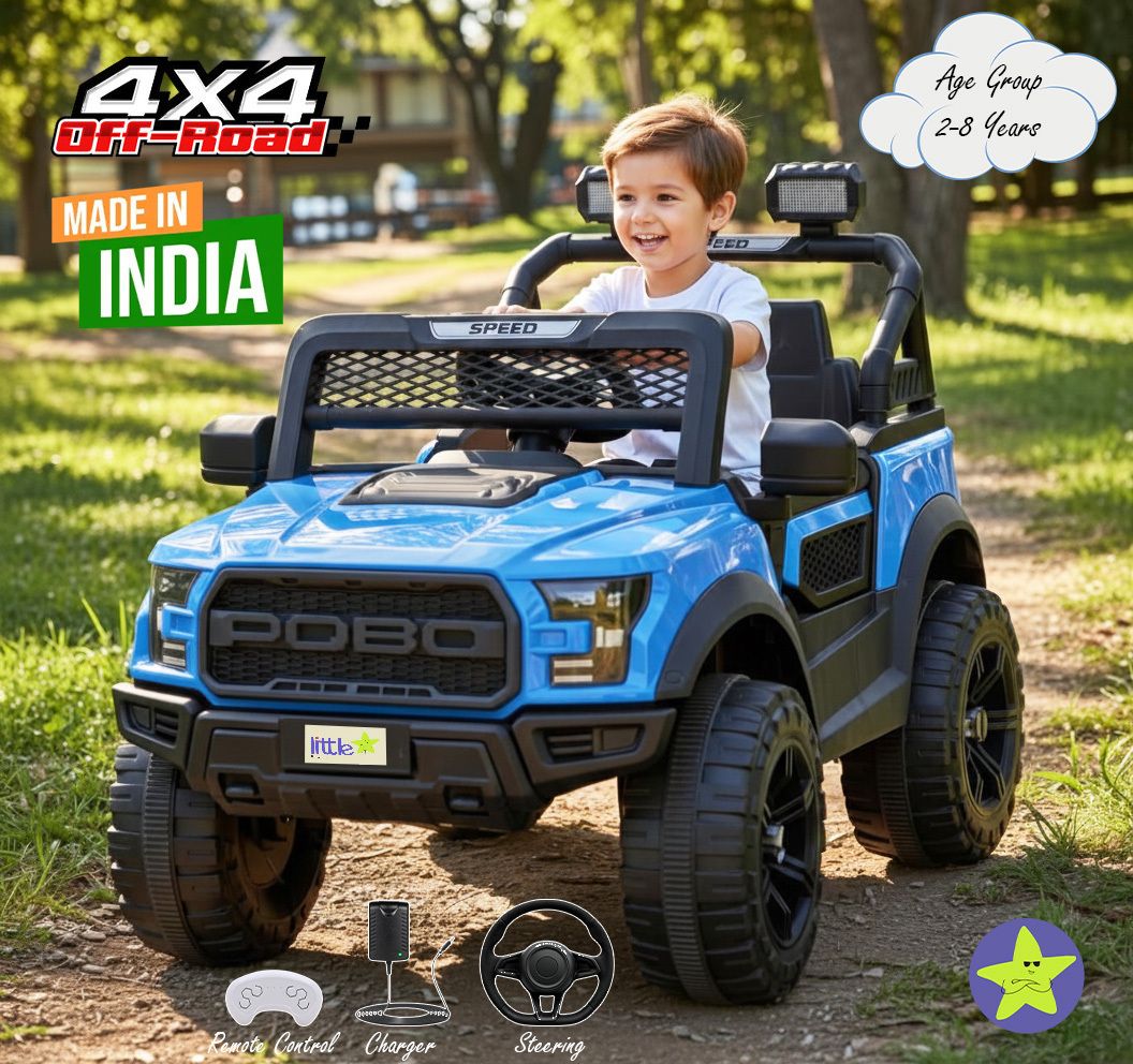 Kids Driving POBO 4x4 Jeep For 1-8 Years Manual Drive + Remote Control Big Jeep Battery Operated Ride On-image-39