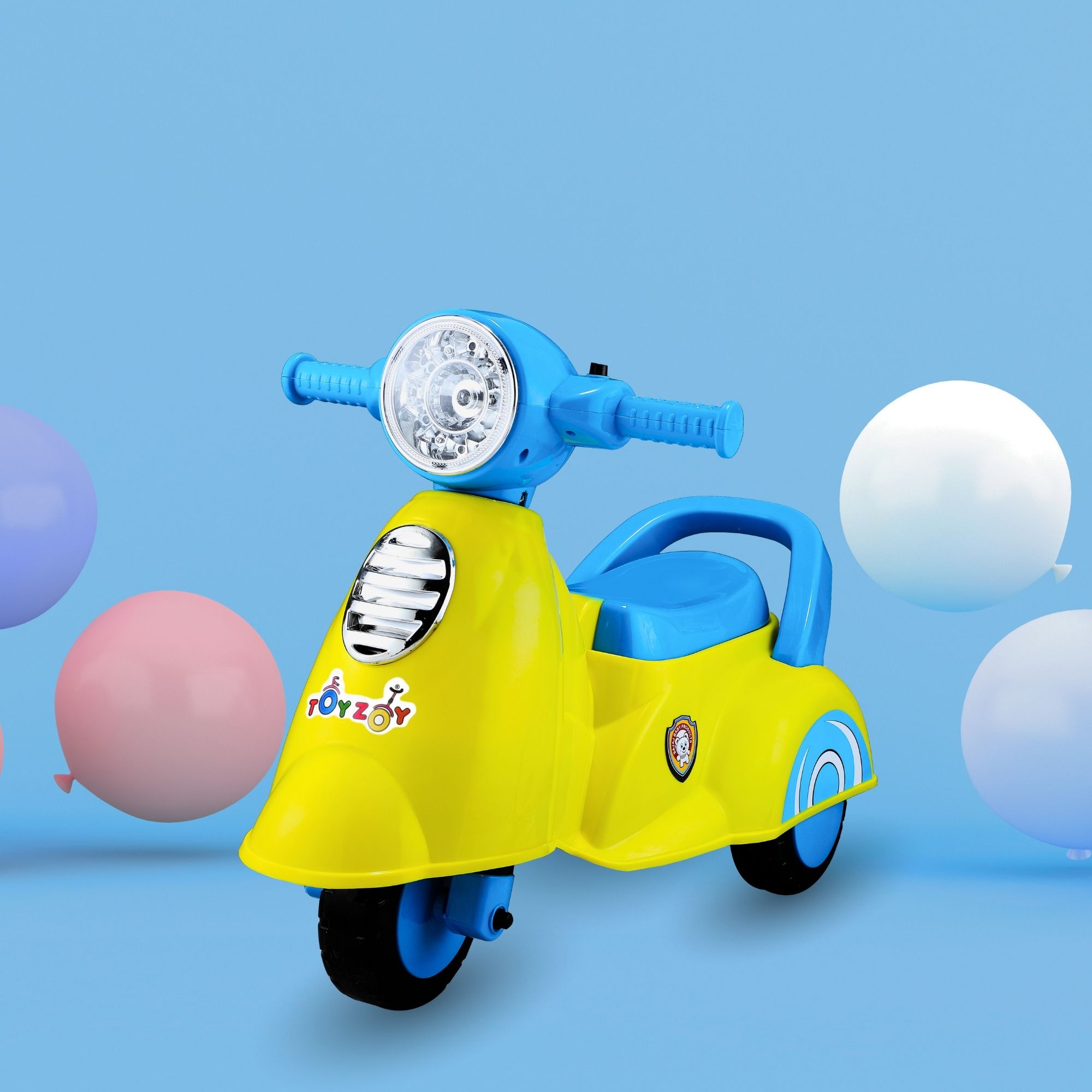 toyzoy Shooter Scooter Push Ride-on| Ages 1.5to3 years|Music&LED Light |Carrying 45kgs Scooter Non Battery Operated Ride On-picture-11
