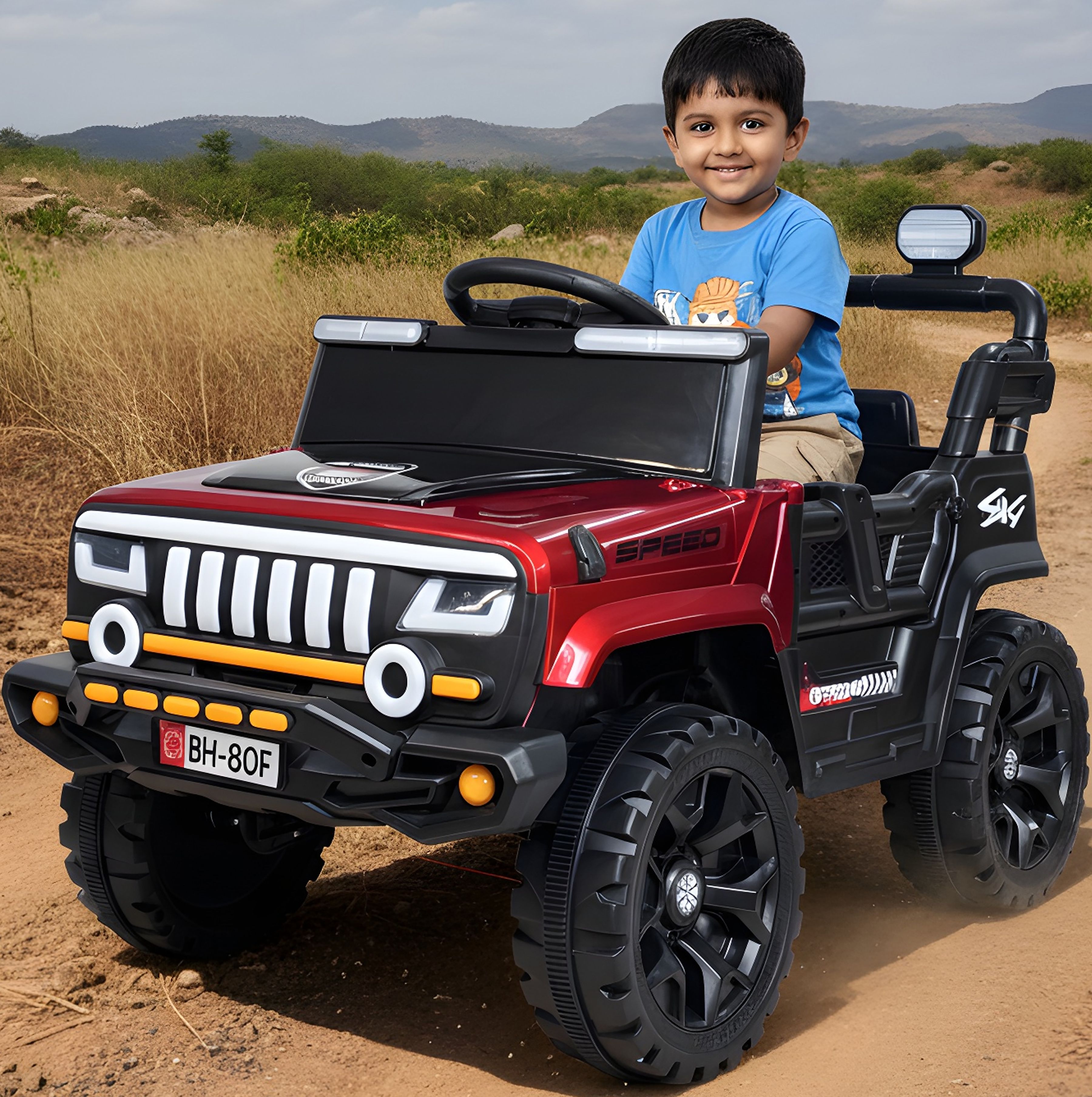 Kids 4x4 Motor Hummer Jeep | Manual & Remote Control Car Battery Operated Ride On-image-28