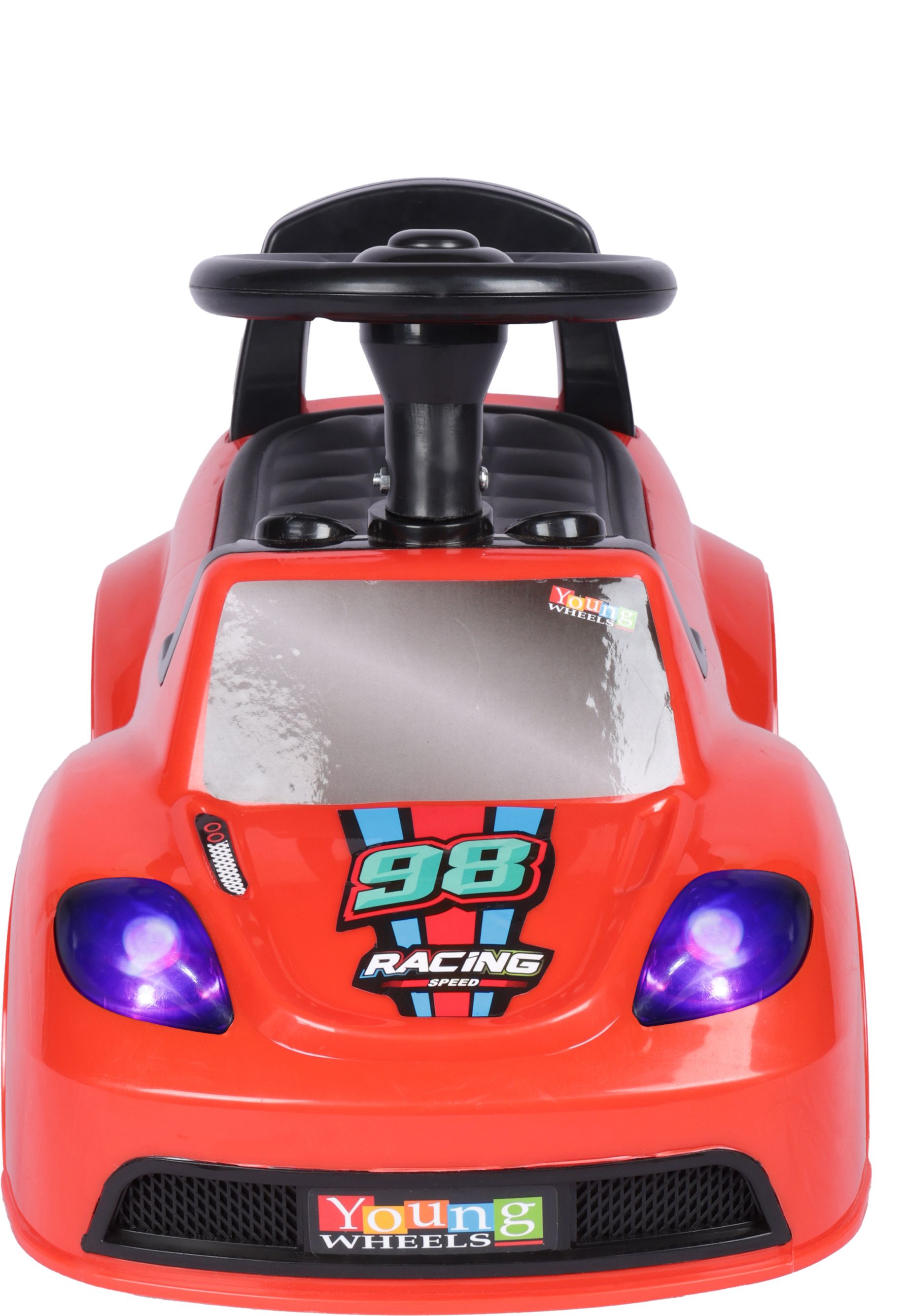 Baby Ride On Push Car for Kids with Steering Wheel, Music & LED Lights – Green Rideons & Wagons Non Battery Operated Ride On-image-10