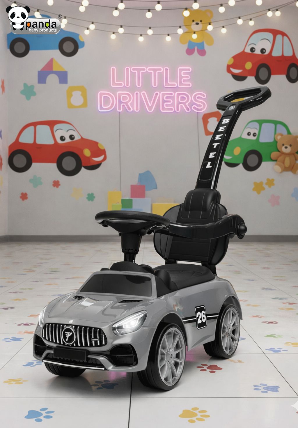 Beetle_Plus_Silver Car Non Battery Operated Ride On-image-49