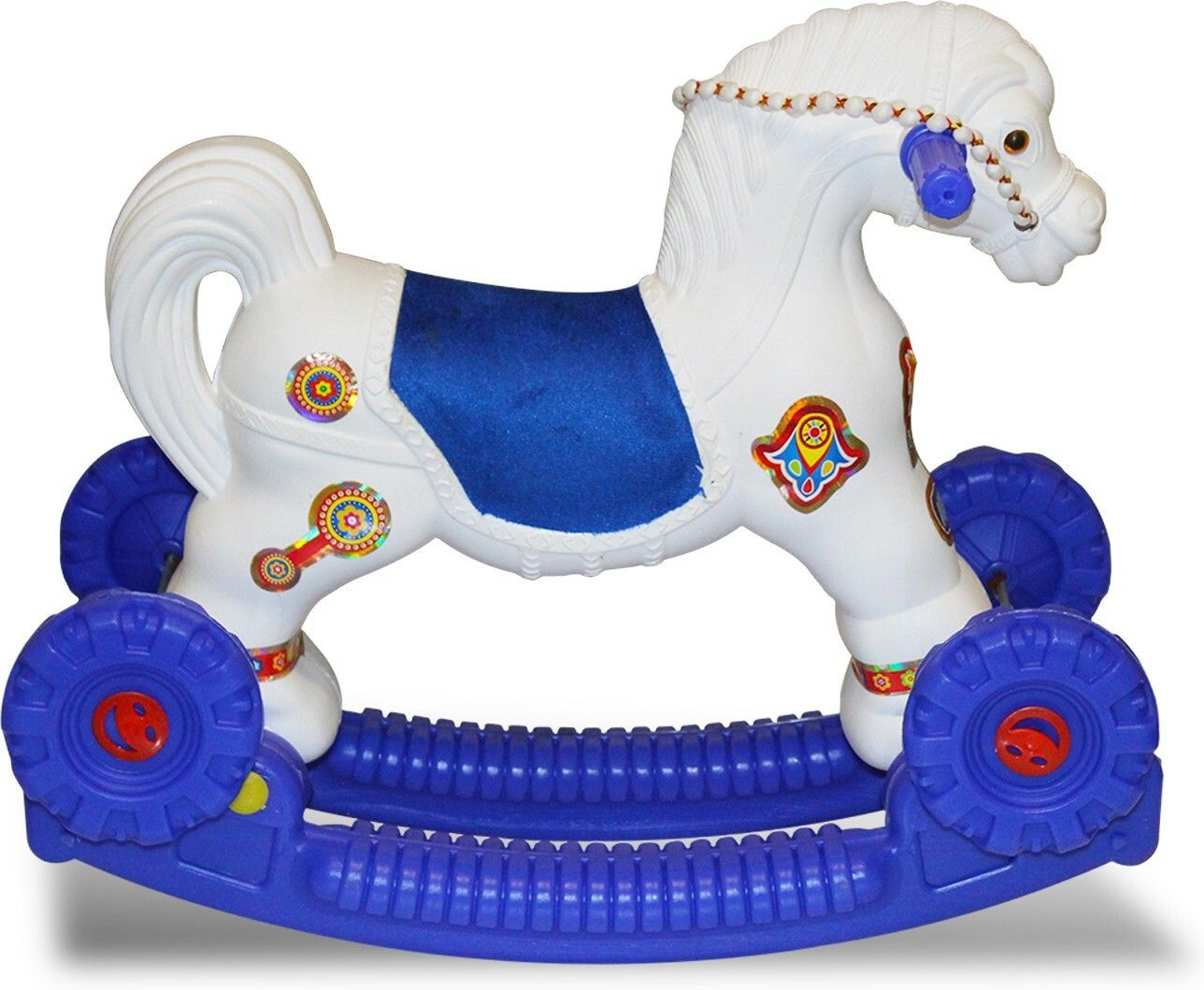 PLASTIC CHETAK HORSE WITH ROCKING FUNCTION AND RUNNING RIDE ON Rideons & Wagons Non Battery Operated Ride On-image-16