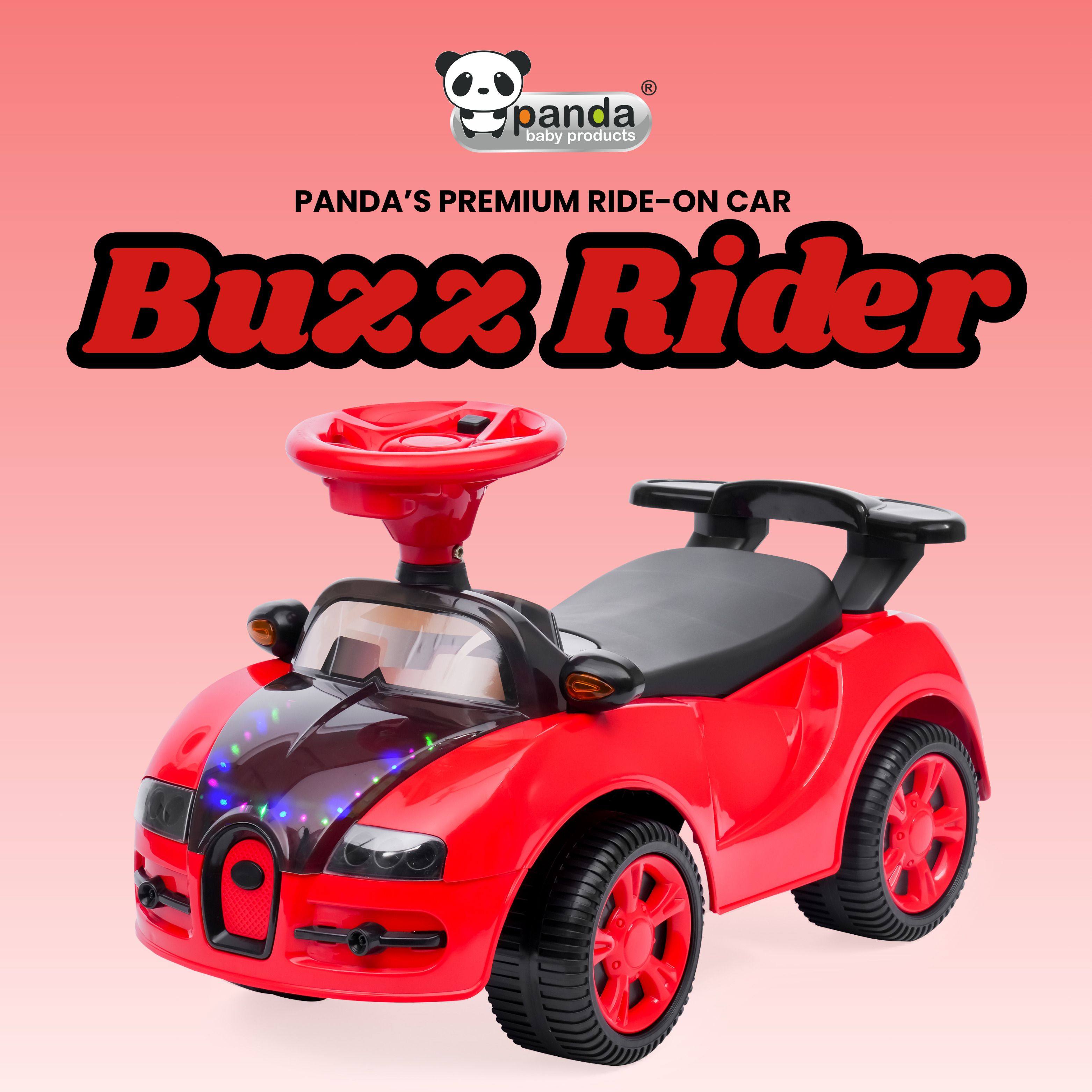 panda baby products Buzz Rider Premium Baby Ride-On Car with Lights Car Non Battery Operated Ride On-picture-18