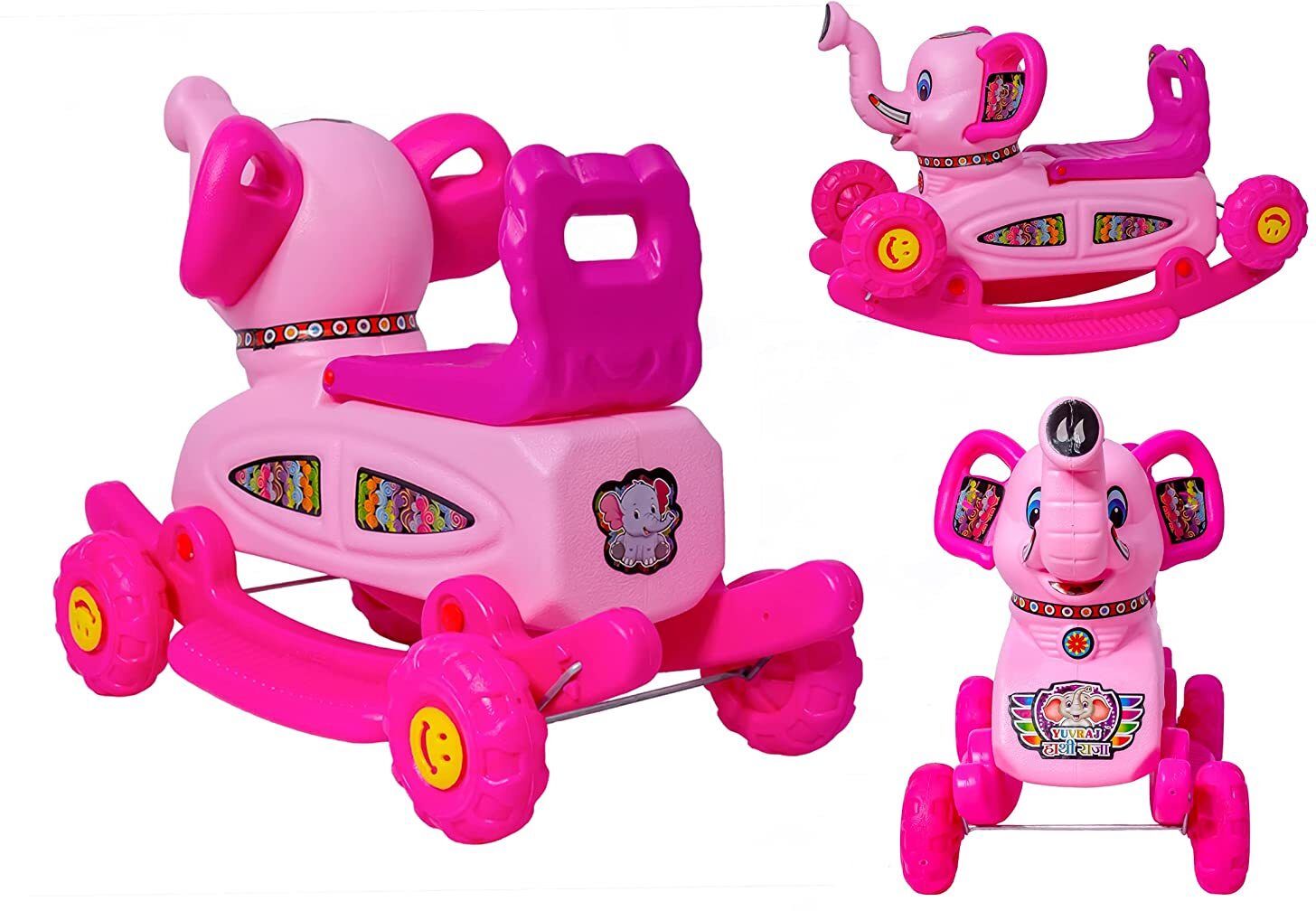 maaluv Baby Elephant Rider for Kids 1-5 Years Rideons & Wagons Non Battery Operated Ride On-picture-17
