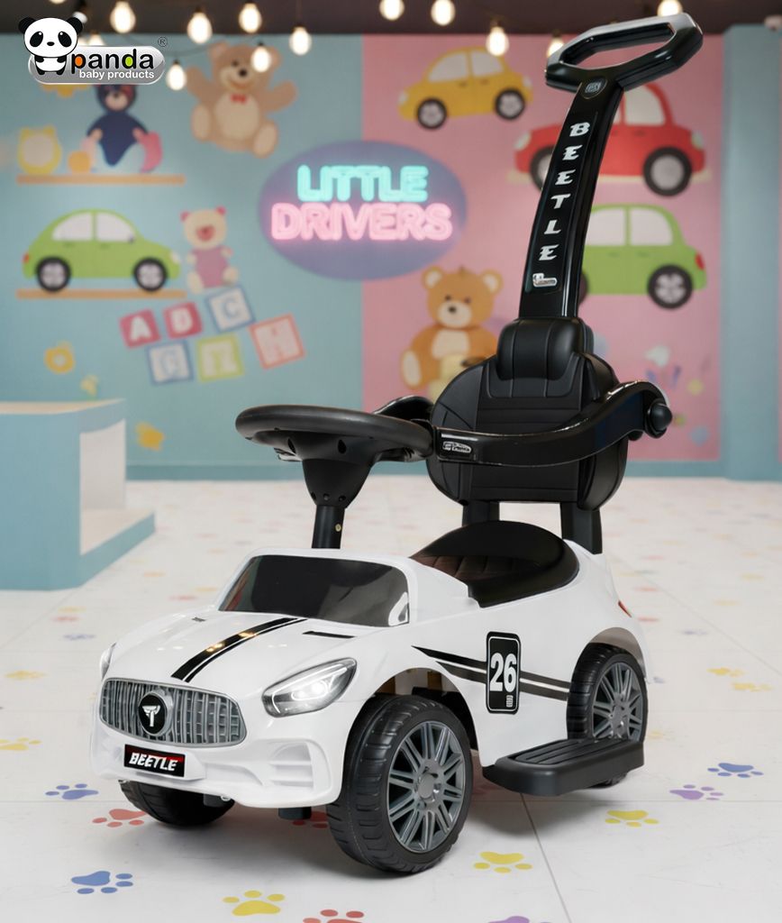 Beetle_Plus_White Car Non Battery Operated Ride On-image-48