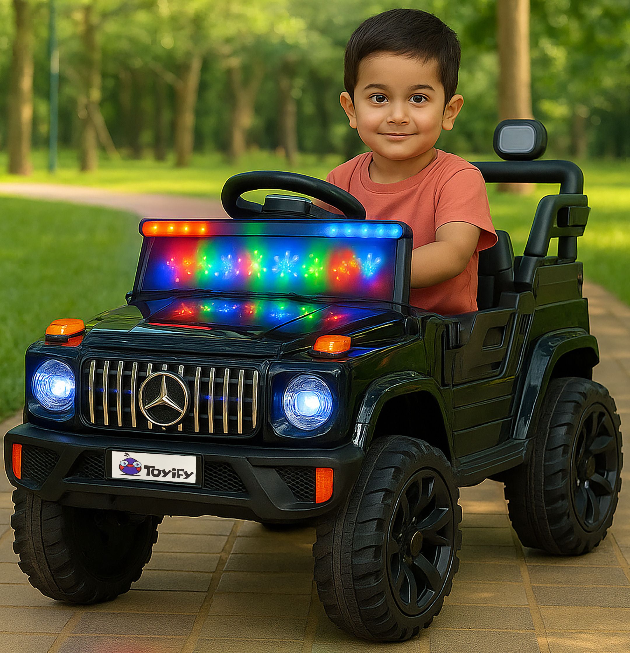 4x4 Ride-On Car for Kids – Dual Motor, Remote Control, Music & Lights Jeep Battery Operated Ride On