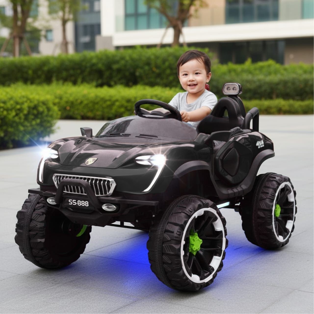 4X4 BIG JEEP Black PORSCHE Electric Ride On for Kids, 12V Battery Car 1-10 Yrs Jeep Battery Operated Ride On-image-27