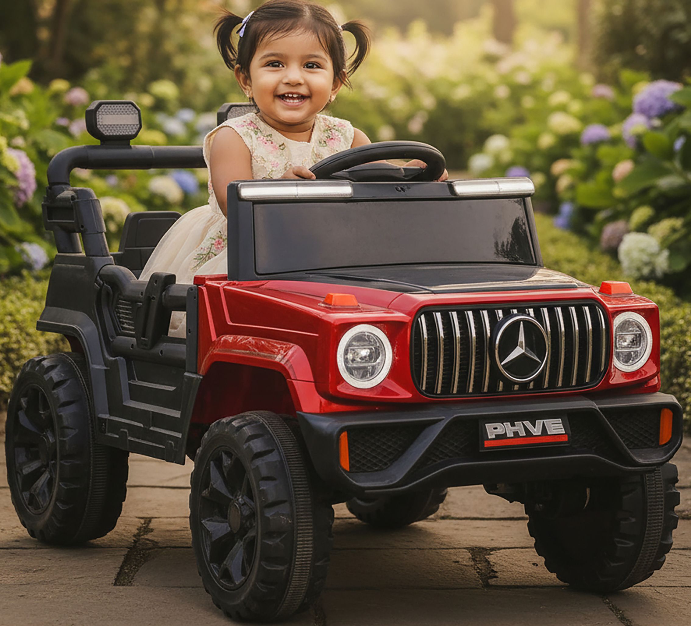 Kids 4x4 Motor Electric EV Car With Lights | Manual & Remote Control Jeep Battery Operated Ride On-image-32