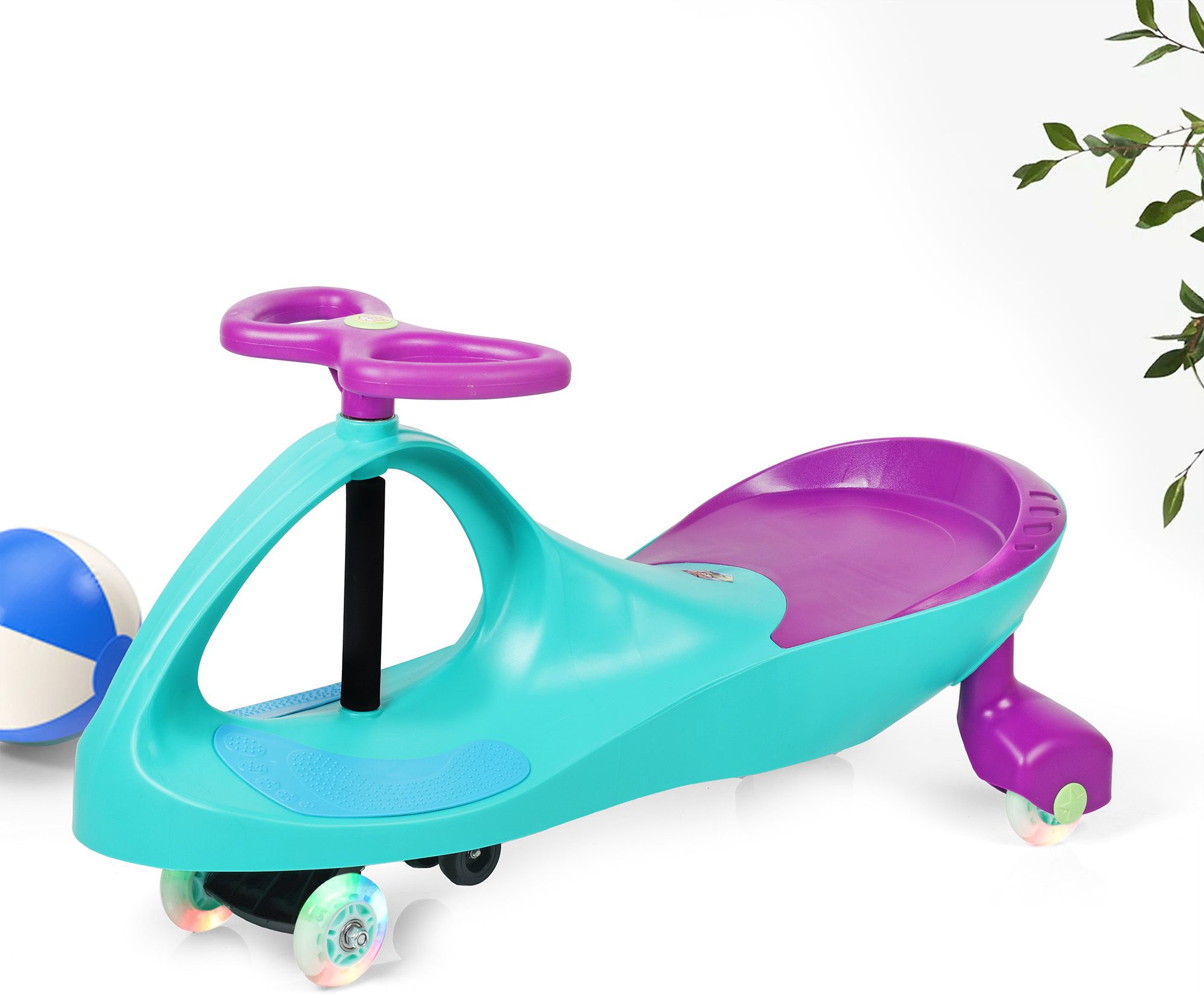 tygatec Swing Car Ride On With 360 Rotating Handle & PU Wheels, 50kg Weight Capacity Car Car Non Battery Operated Ride On-picture-28
