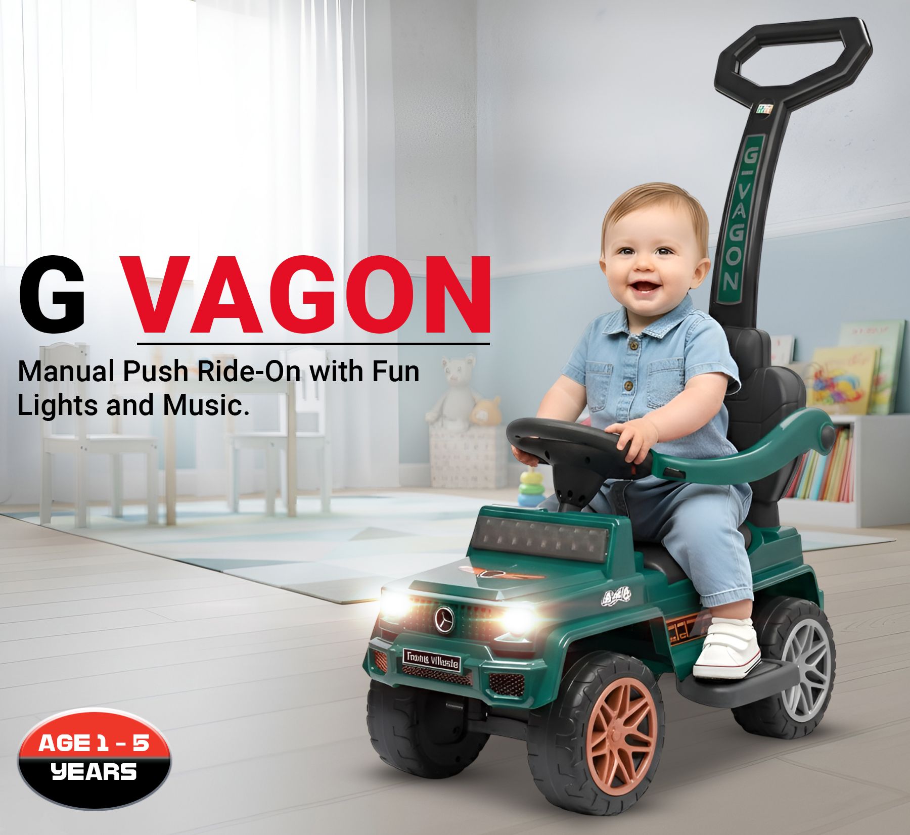 panda creation Manual Push Ride On G-wagon Plus Unisex Kids Car-picture-3