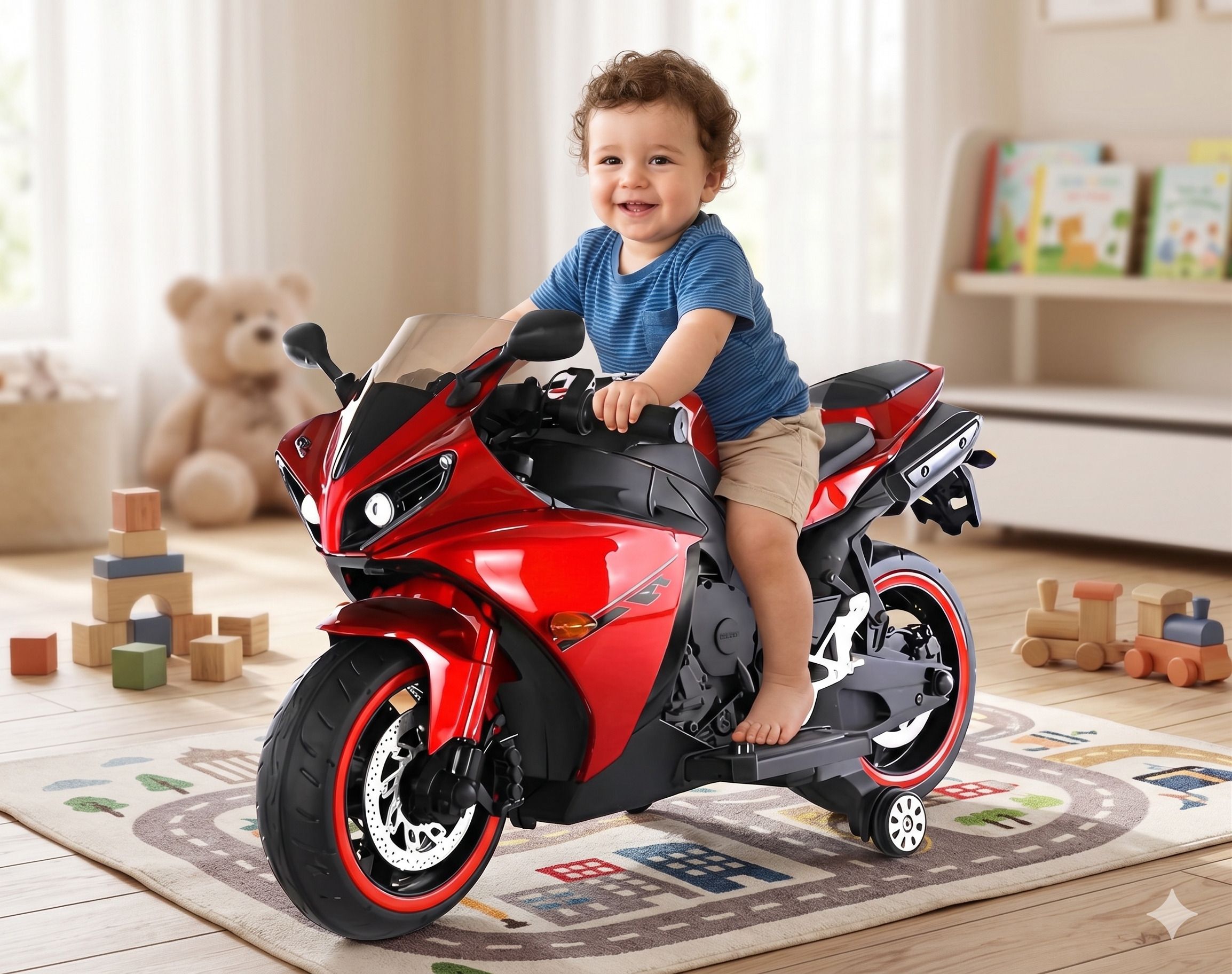 kidscruser Battery Operated Ride On Police Bike for Kids Rechargeable Electric Toy Bike Bike Battery Operated Ride On-picture-17